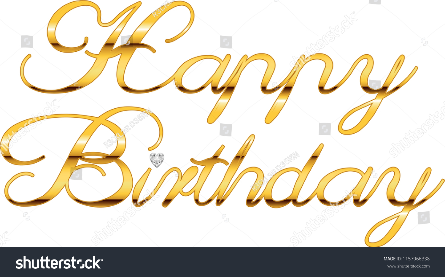 Lettering Happy Birthday Golden Letters Stock Vector (Royalty Free ...