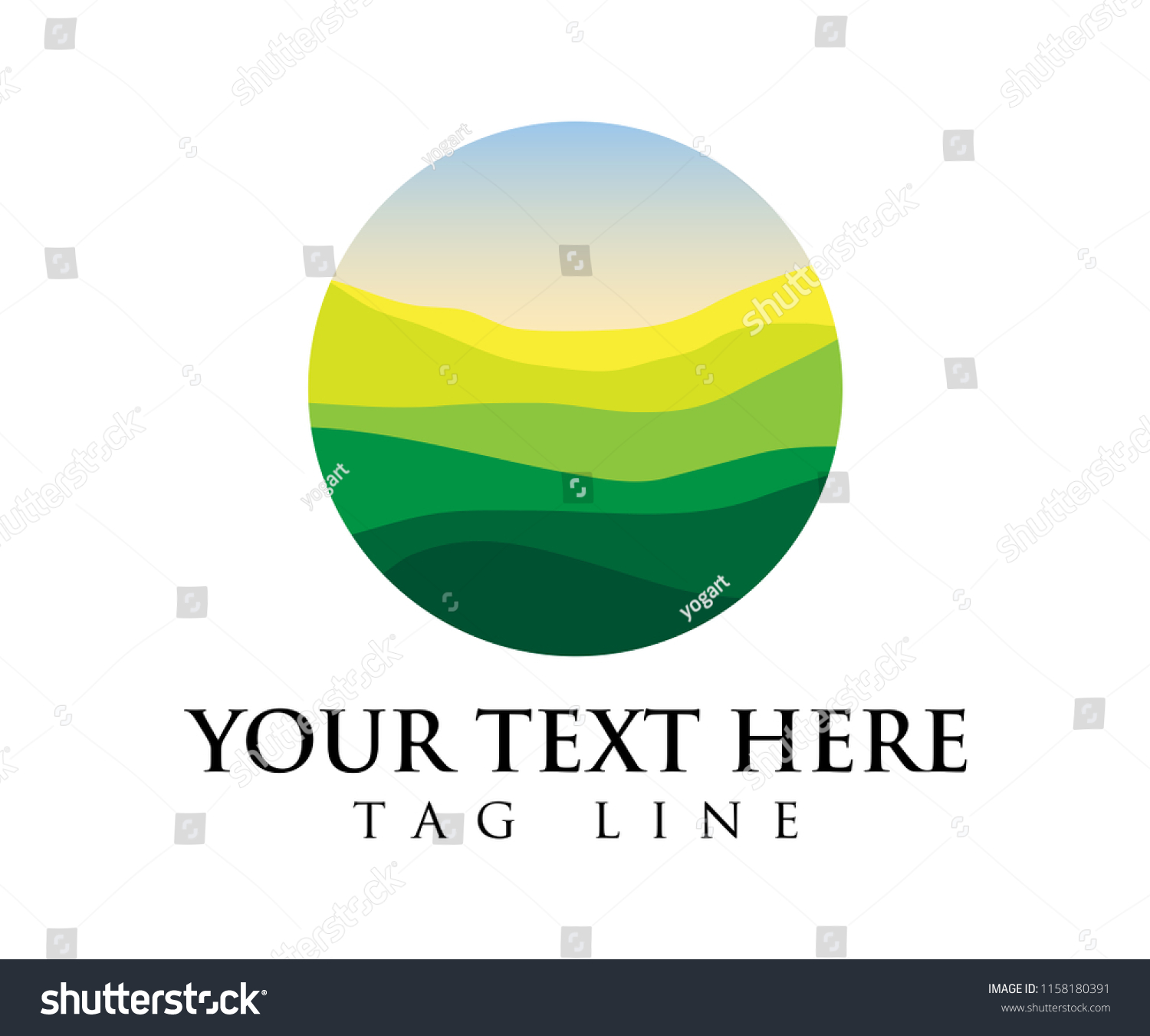 Illustration Green Mountains Vector Logo Stock Vector (Royalty Free ...