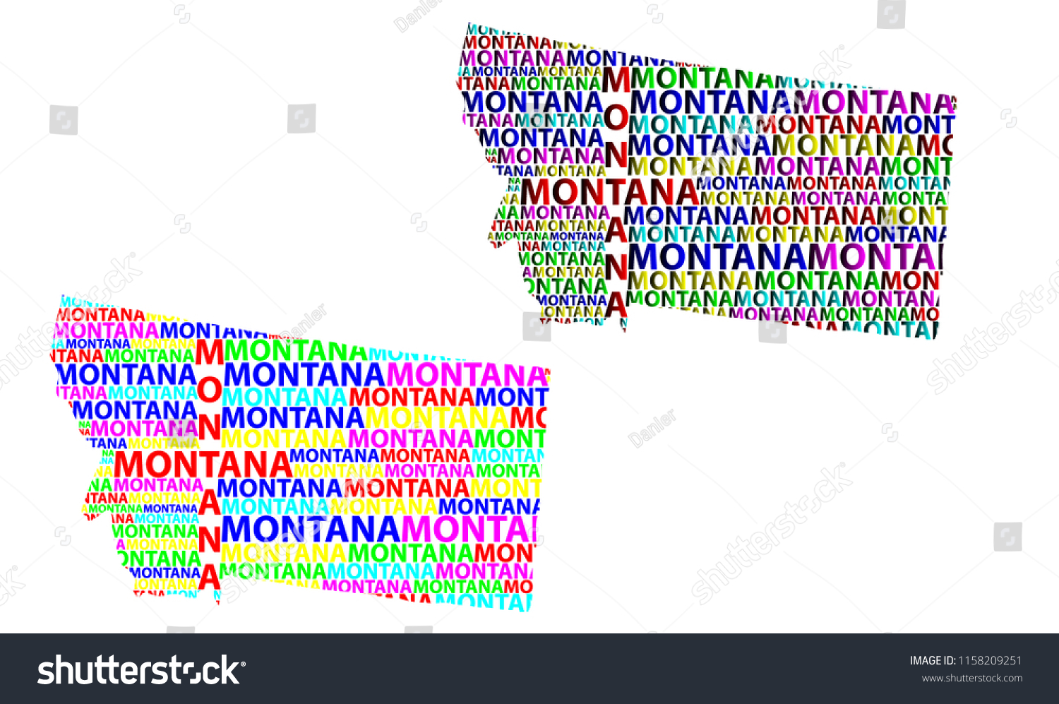 Sketch Montana United States America Letter Stock Vector (Royalty Free ...