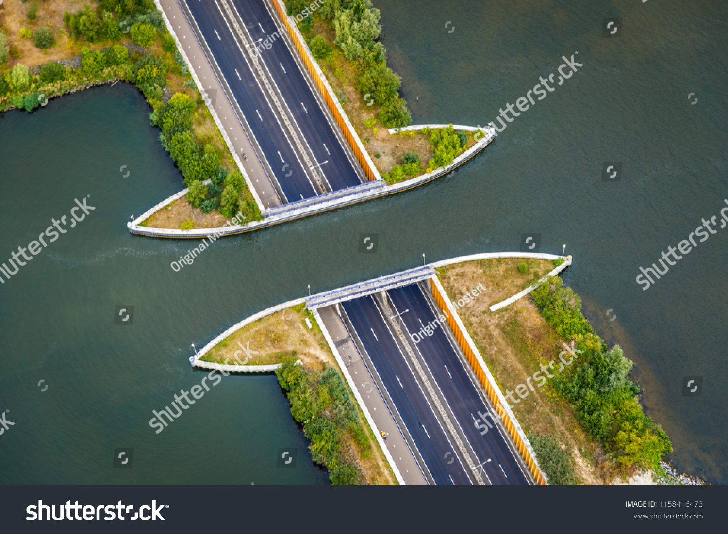Aerial Photography Top View Aquaduct Dutch Stock Photo 1158416473 ...