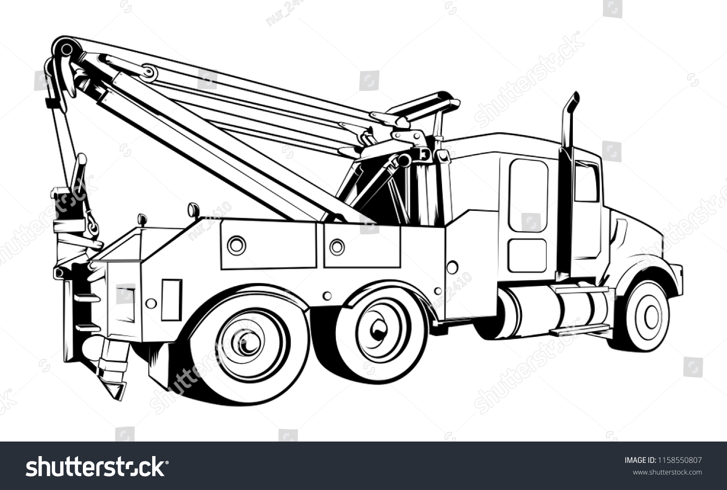 Towing Car Line Art Design Stock Vector (Royalty Free) 1158550807 ...