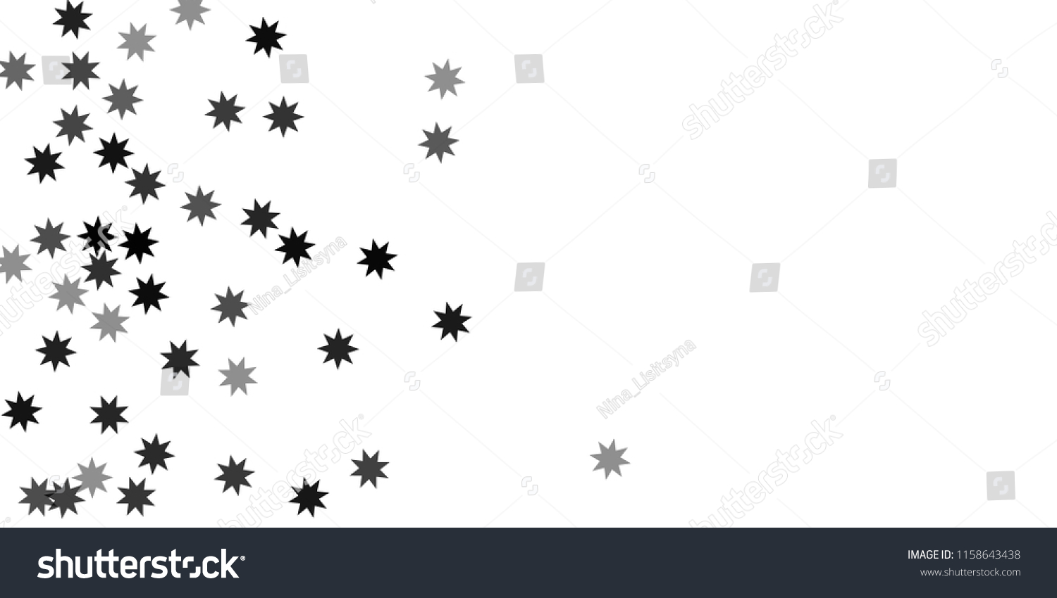 Silver Star Confetti Falling Stars On Stock Vector Royalty Free