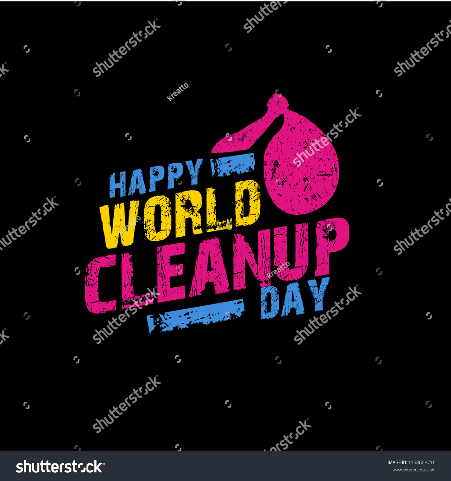 World Clean Day Cute Typography Vector Stock Vector (royalty Free 