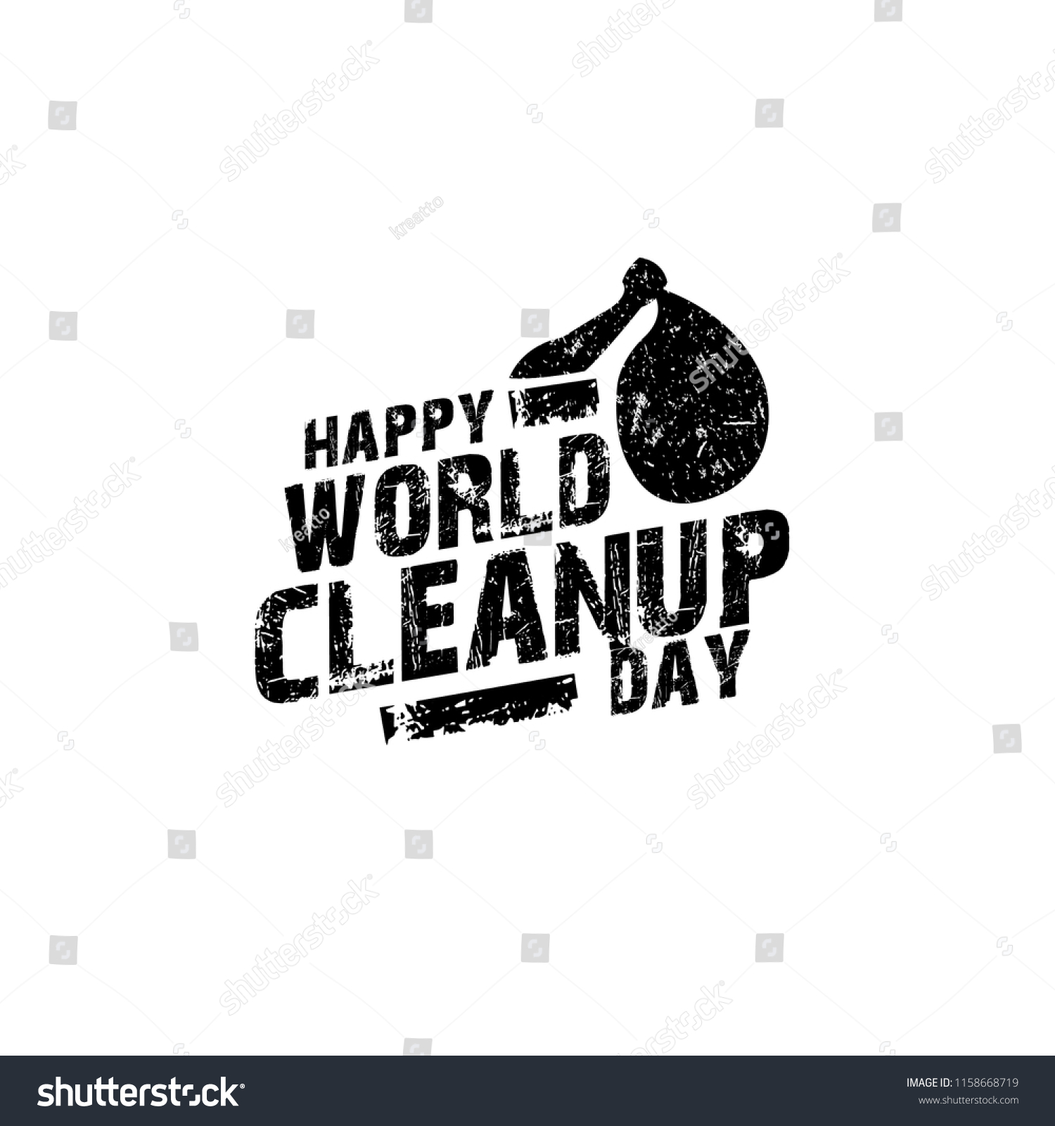 World Clean Day Cute Typography Vector Stock Vector (Royalty Free ...