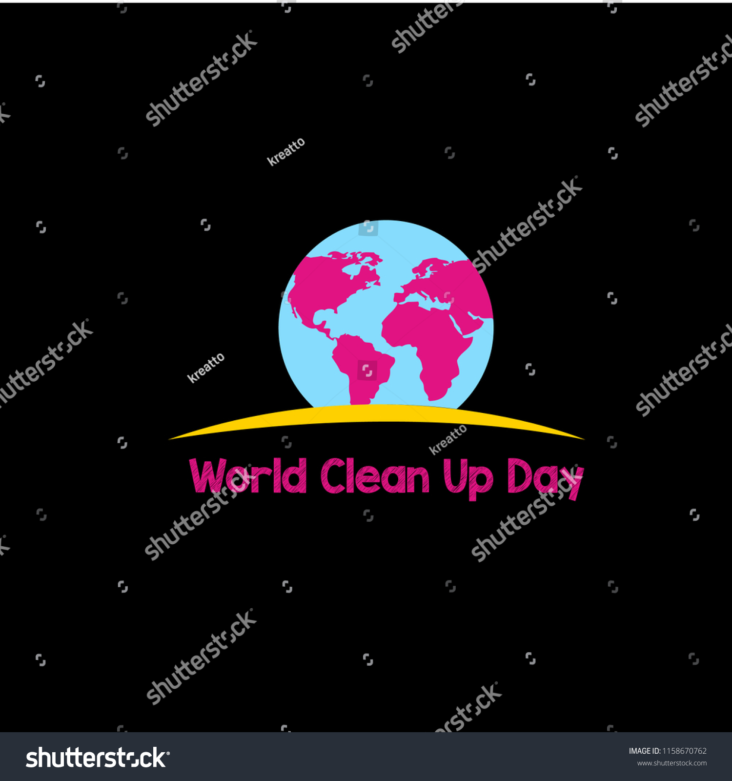 World Clean Day Cute Typography Vector Stock Vector (Royalty Free ...