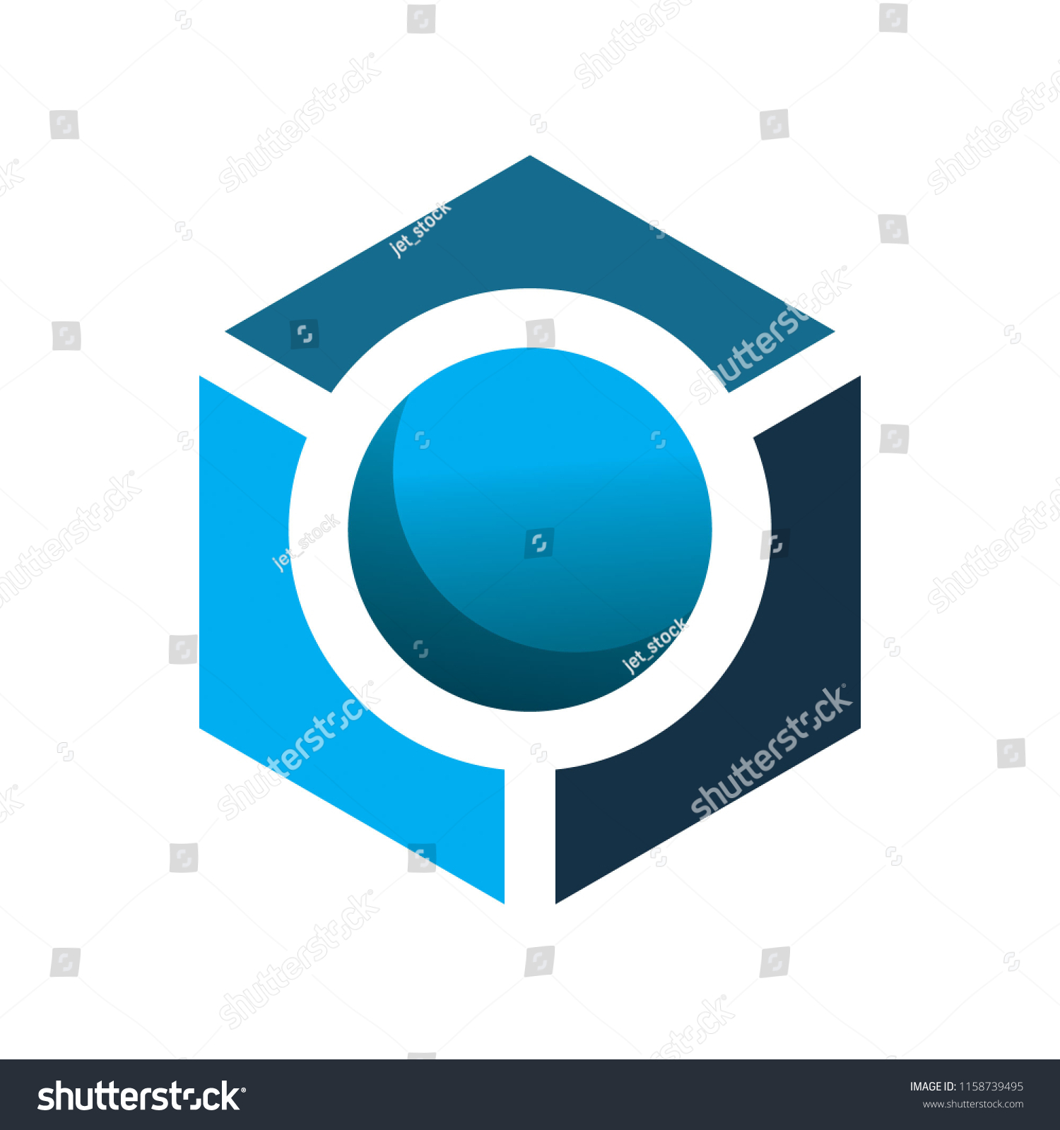 Hexagon Circle Logo Stock Vector (Royalty Free) 1158739495 | Shutterstock