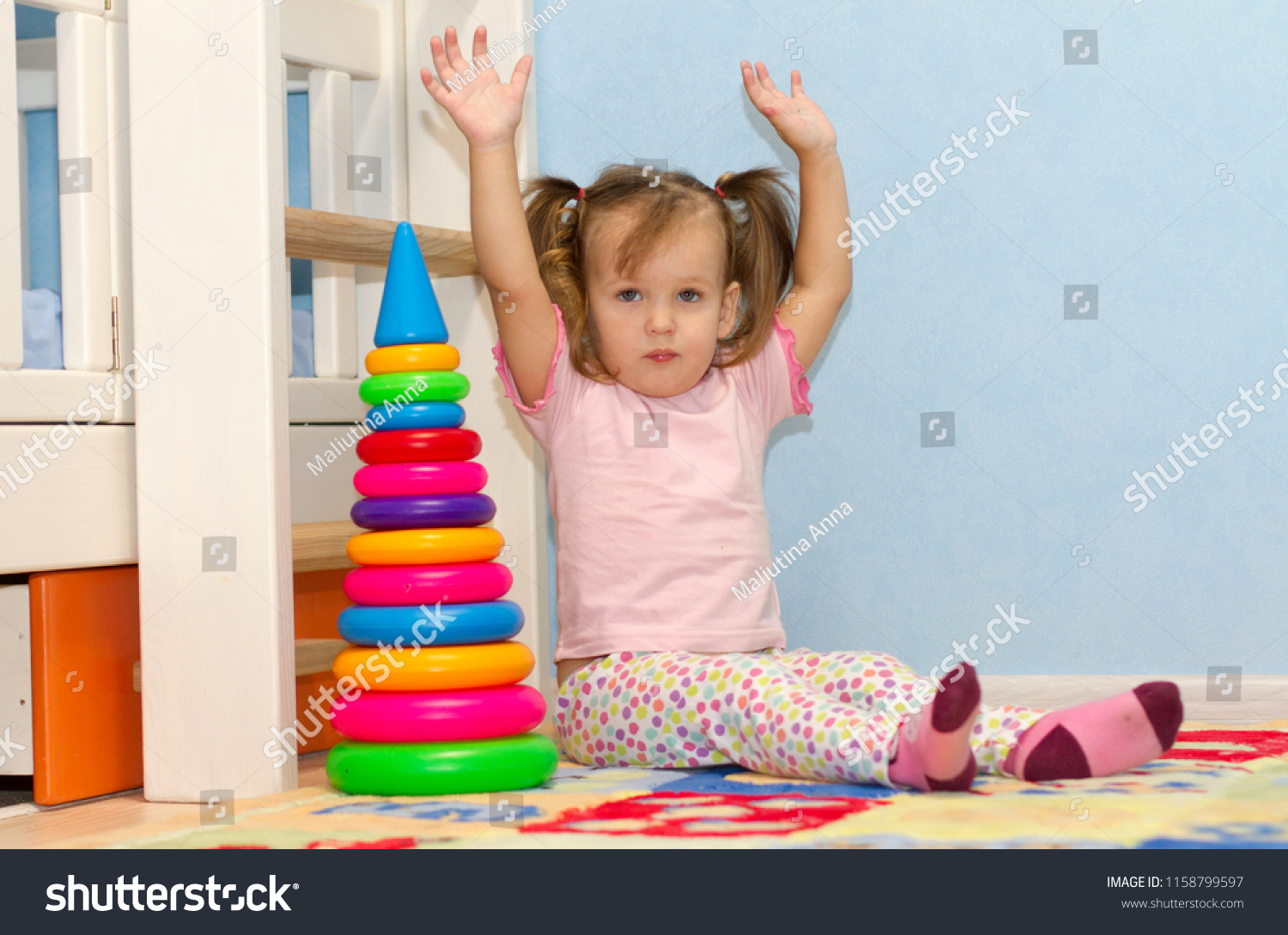 Little Girl Playing Childrens Room Stock Photo 1158799597 | Shutterstock