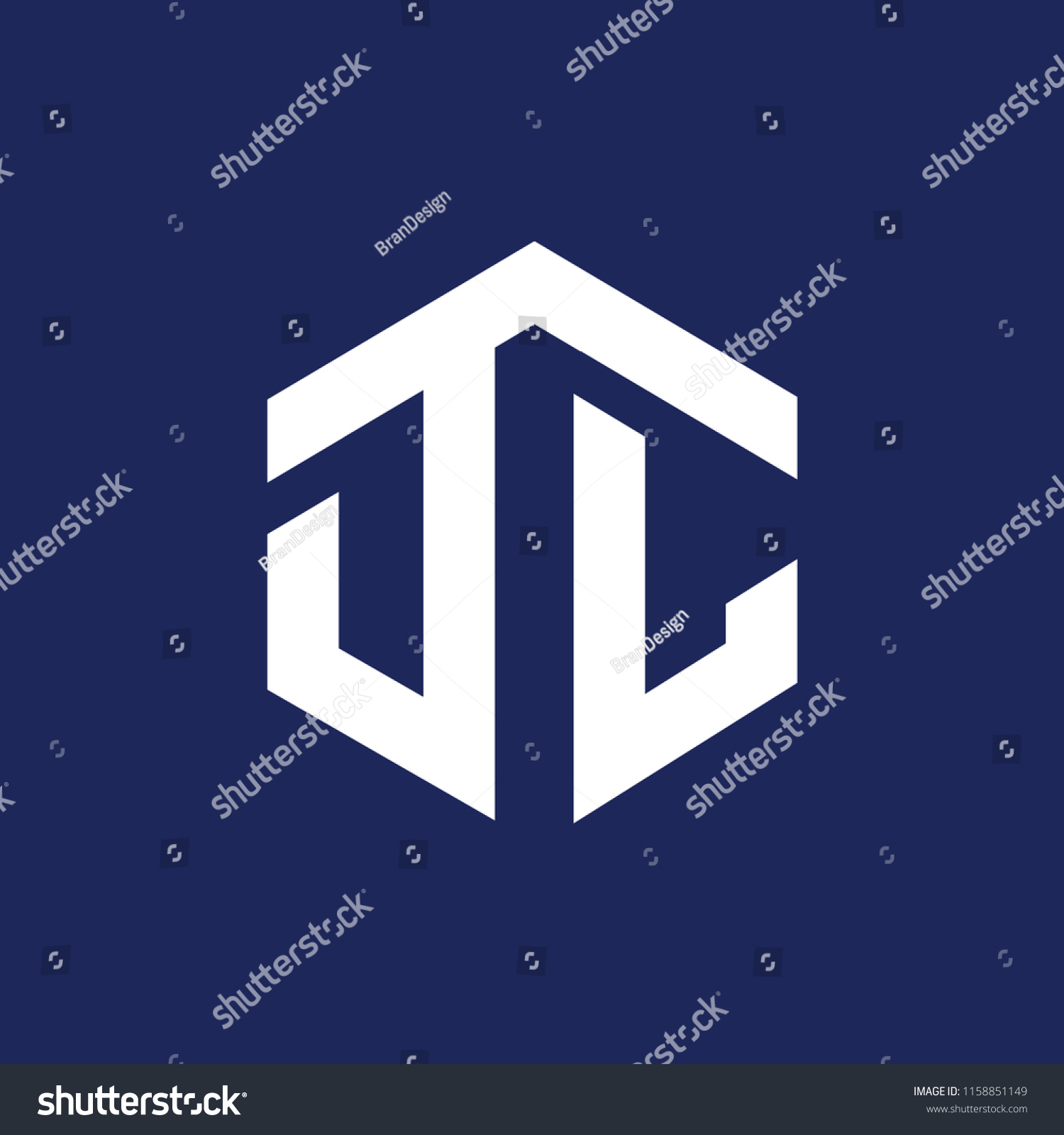 D L Initial Letter Hexagonal Logo Stock Vector (Royalty Free ...