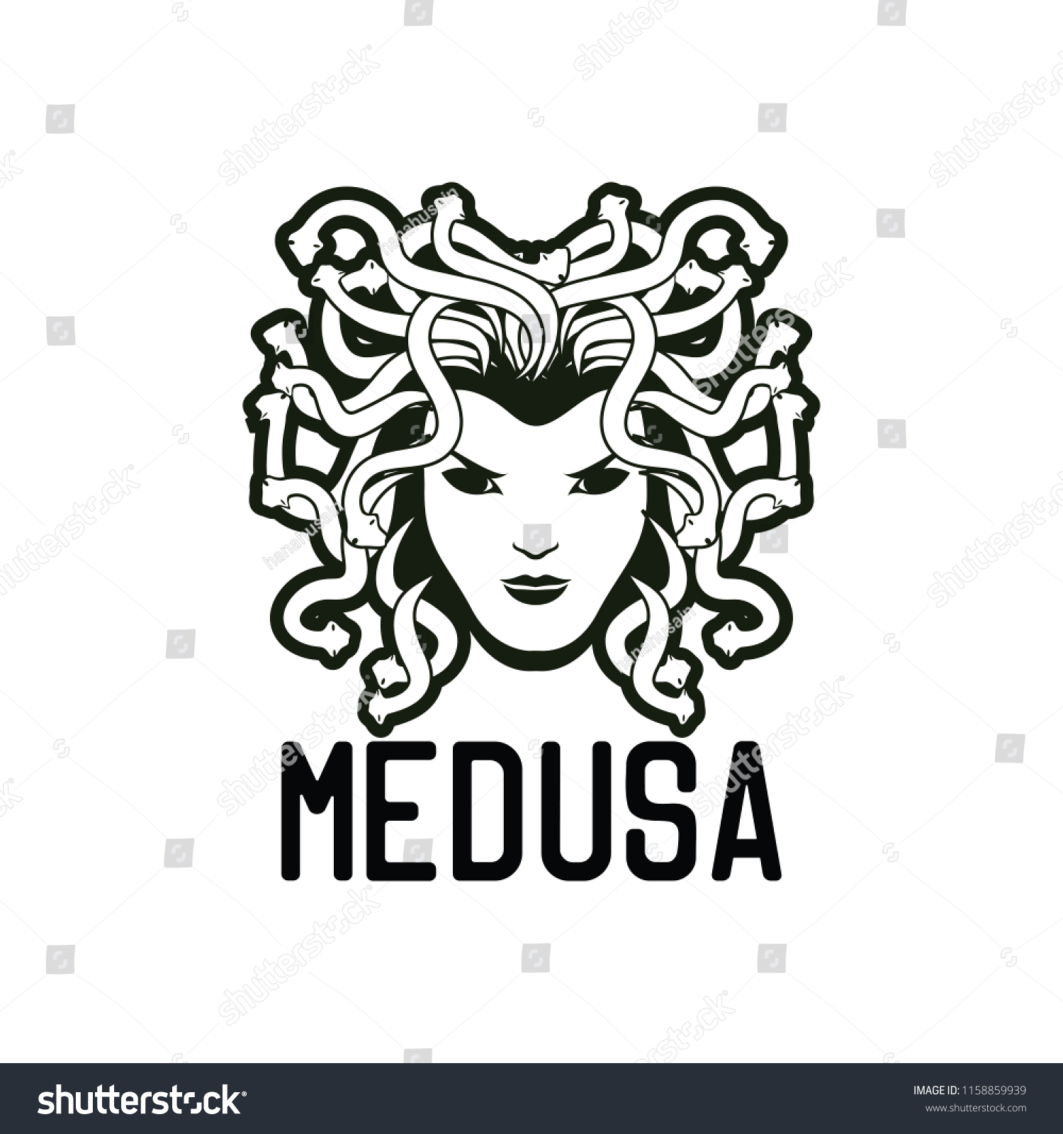 Snake Hair Medusa Logo Your Business Stock Vector (Royalty Free ...