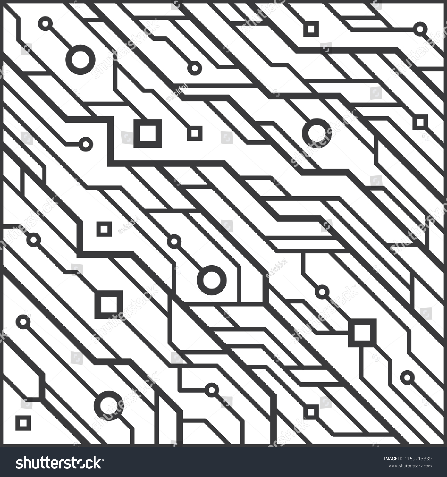 Electronic Circuit Linear Tile Pattern Stock Vector (Royalty Free ...