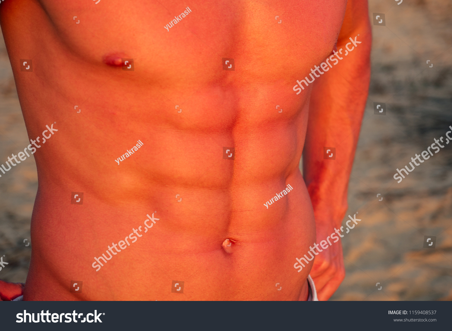 Sexy Naked Tanned Torso Abs Muscles Stock Photo Shutterstock