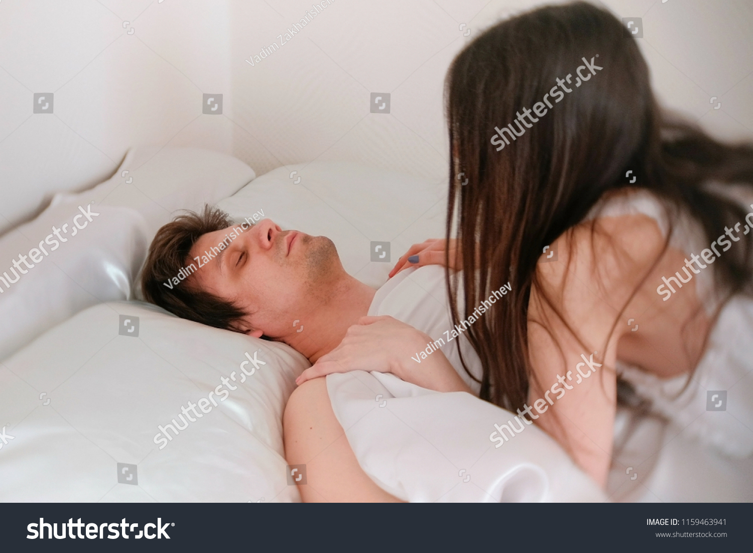 Husband Wife Have Sex Morning Stock pic