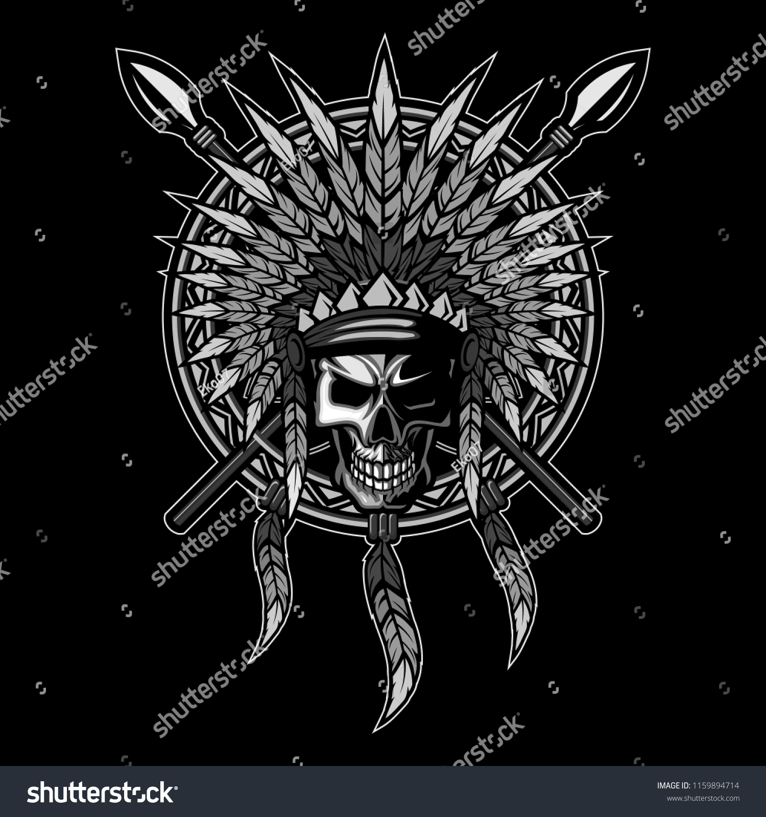 Native American Indian Feather Headdress Human Stock Vector (Royalty ...