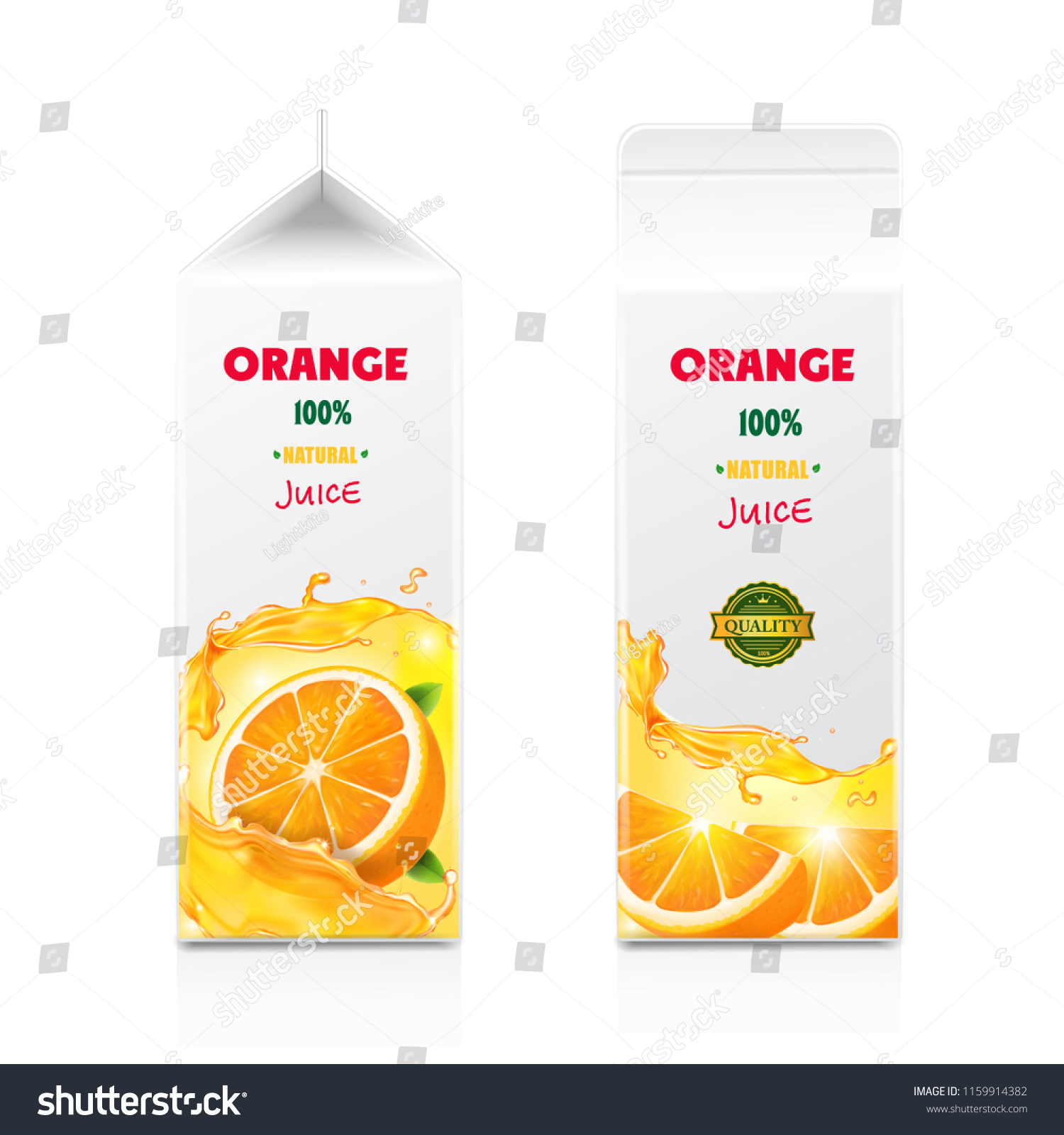 Orange Juice Packaging Design Carton Cardboard Stock Vector (Royalty ...