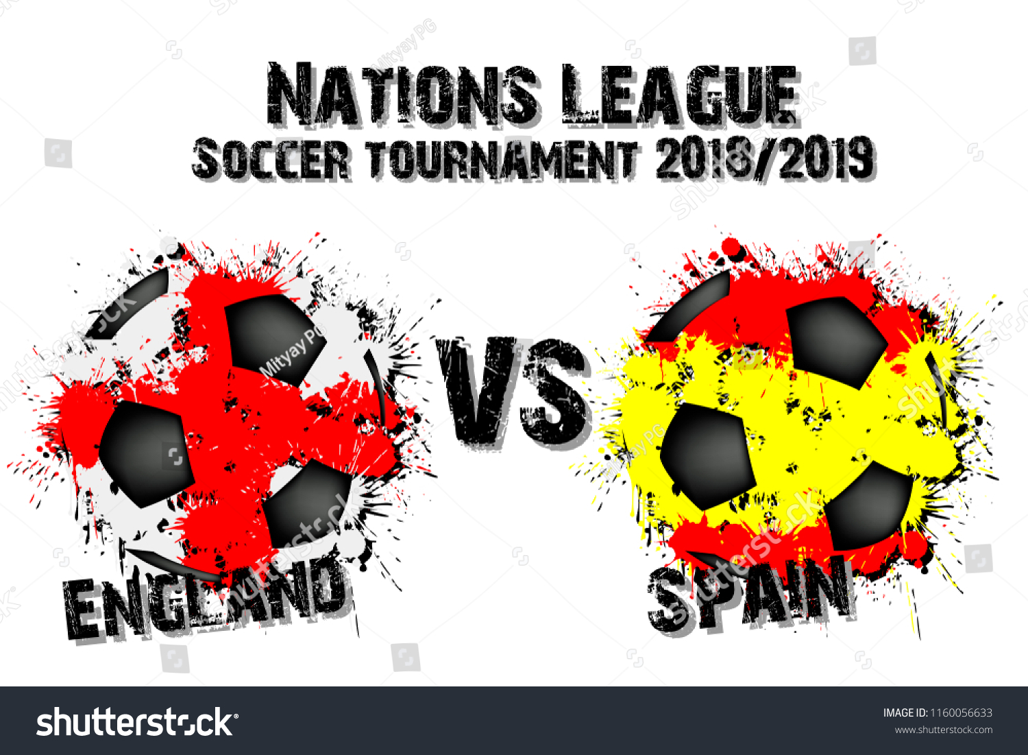 Soccer Game England Vs Spain Football Stock Vector (Royalty Free