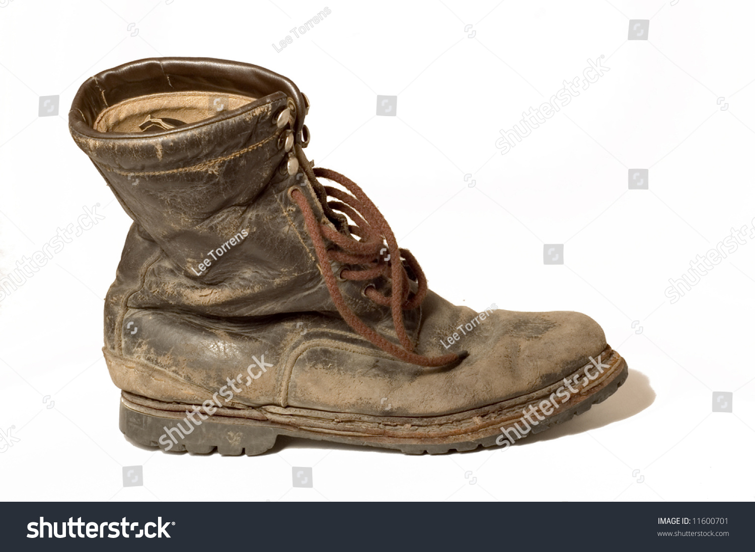 brown worn leather boots