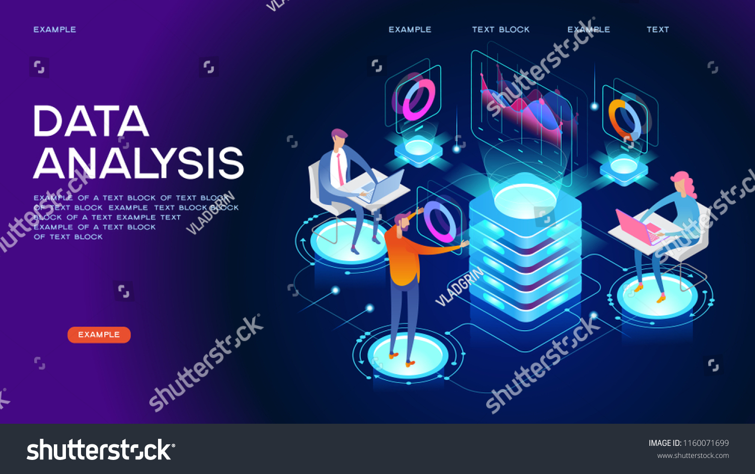 People Team Analyze Diorams Graphics Data Stock Vector (Royalty Free ...