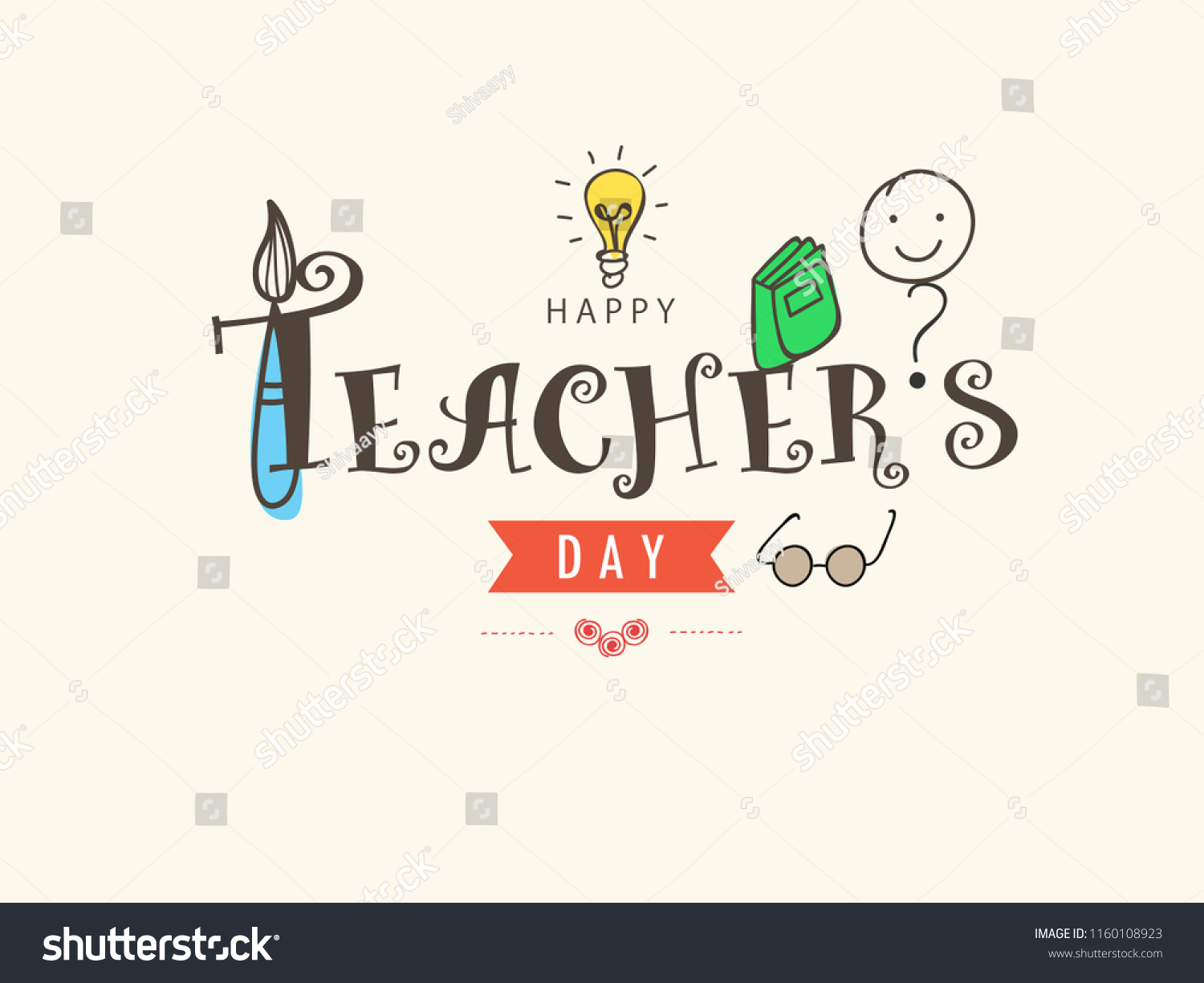 Creative Hand Lettering Text Teachers On Stock Vector (Royalty Free ...