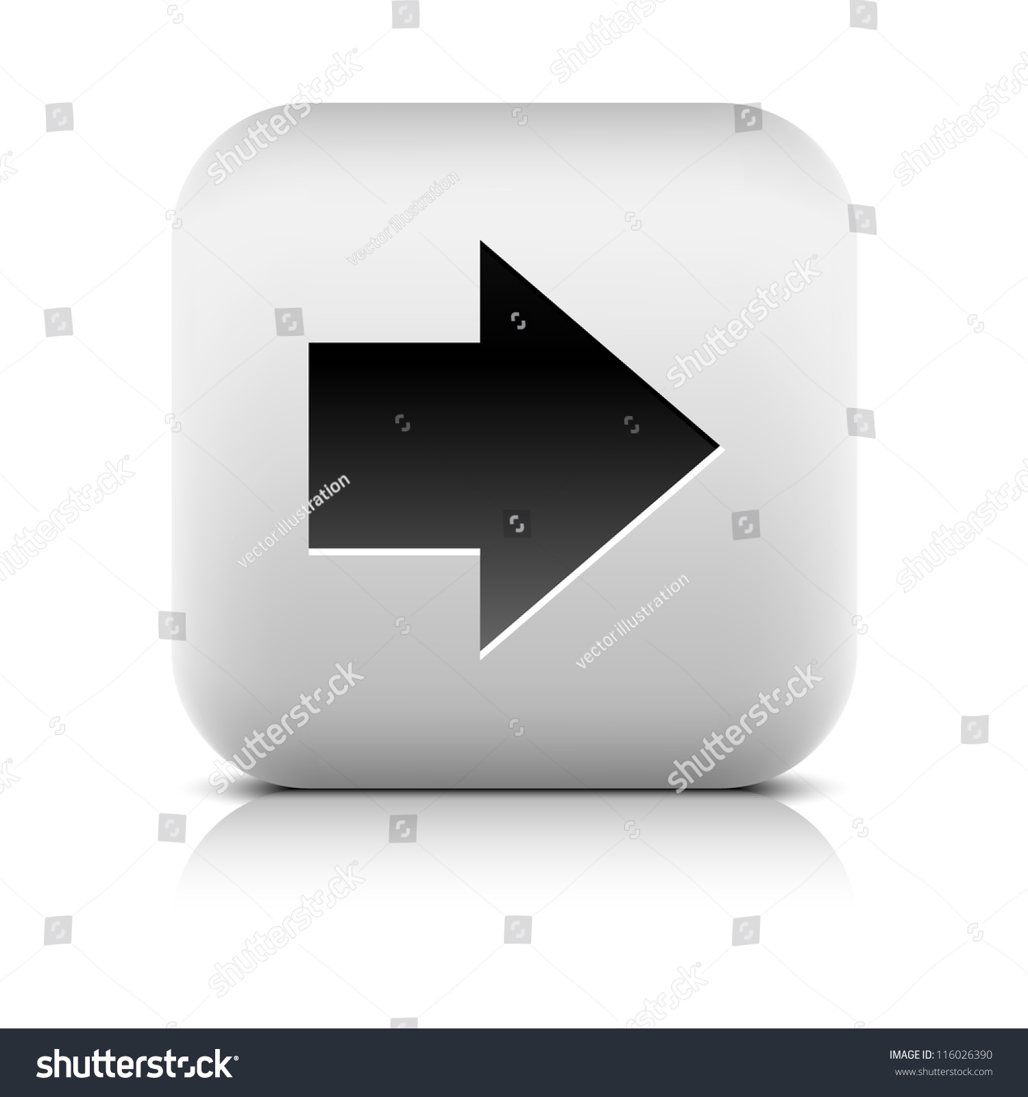 Stone Icon Arrow Right Sign White Stock Vector (Royalty Free) 116026390 ...