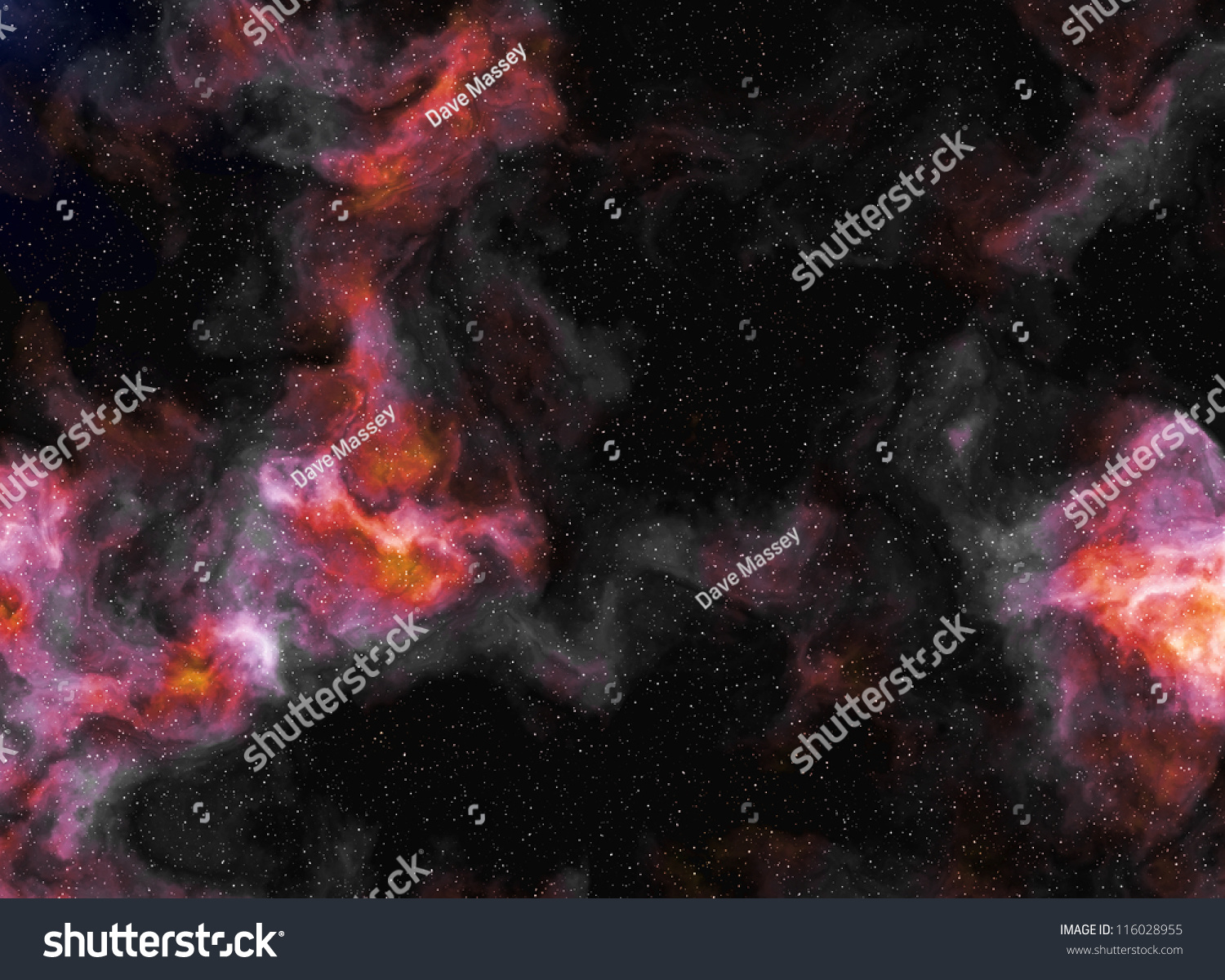 Pink Nebula Dusk Clouds Against Starry Stock Illustration 116028955 ...