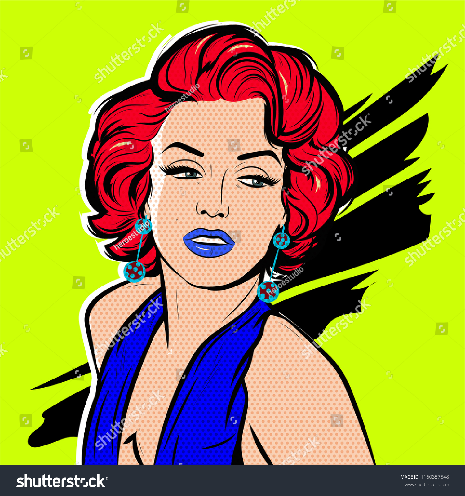 Portrait Beautiful Sexy Young Woman Face Stock Vector Royalty Free