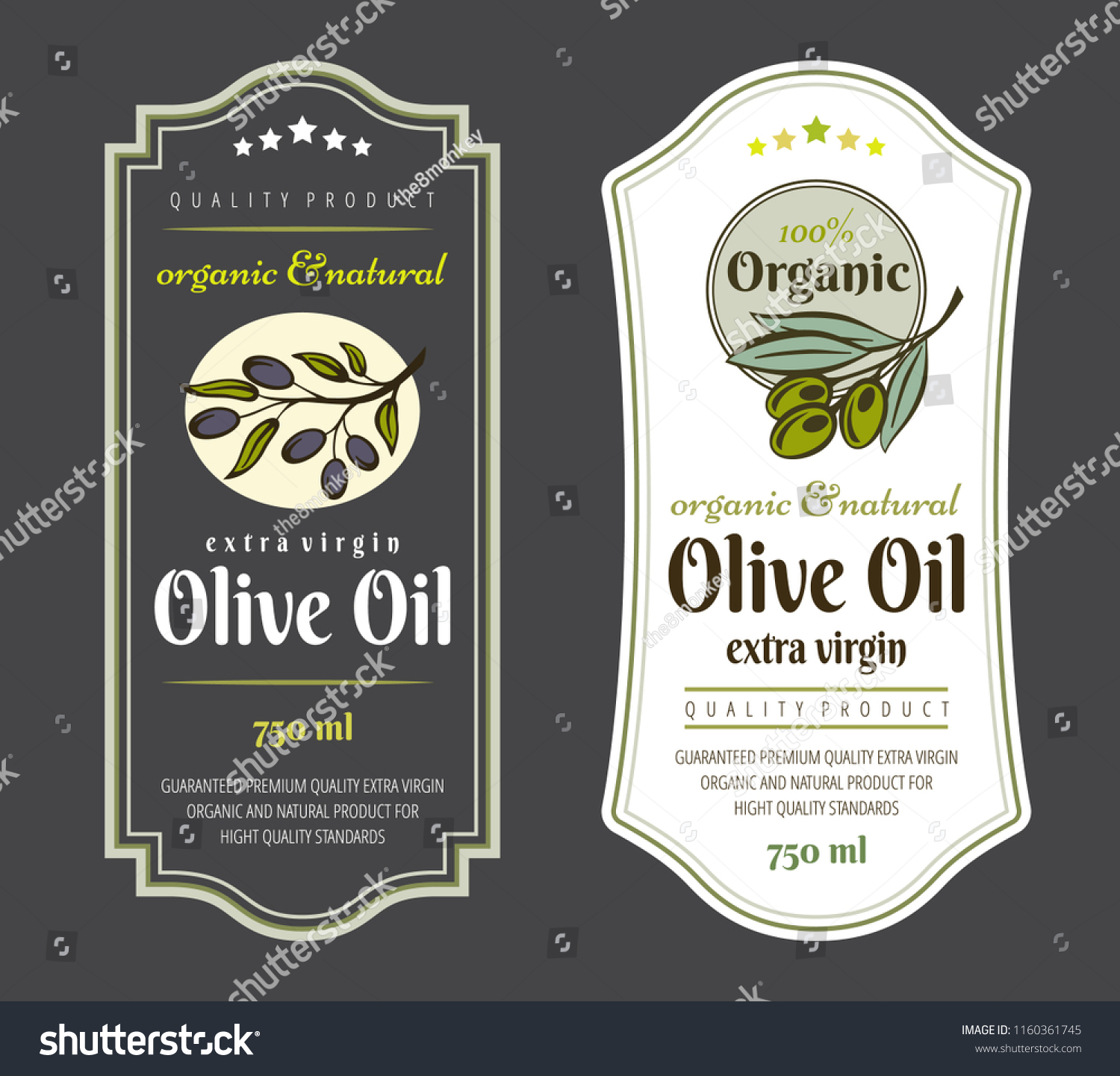 Set Labels Olive Oils Elegant Design Stock Vector Royalty Free Shutterstock