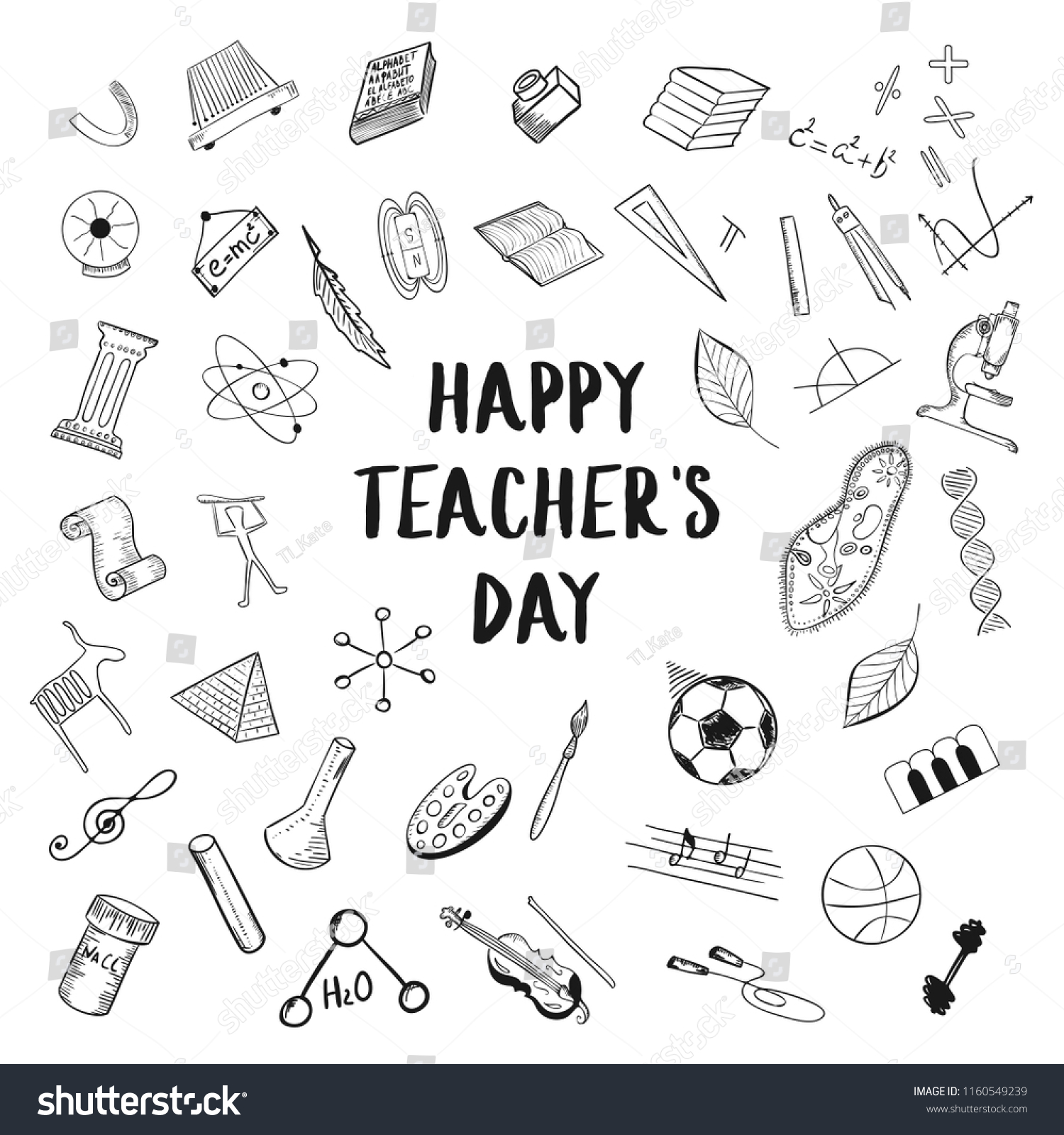 Happy Teachers Day Greeting On White Stock Vector (Royalty Free ...