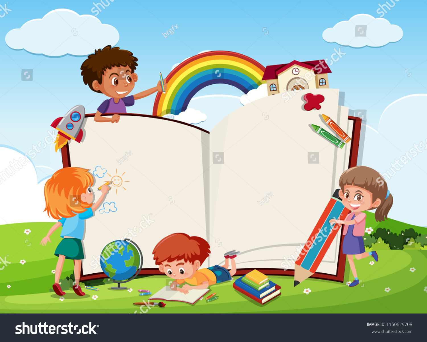 Children Blank Book Template Illustration Stock Vector (Royalty Free ...