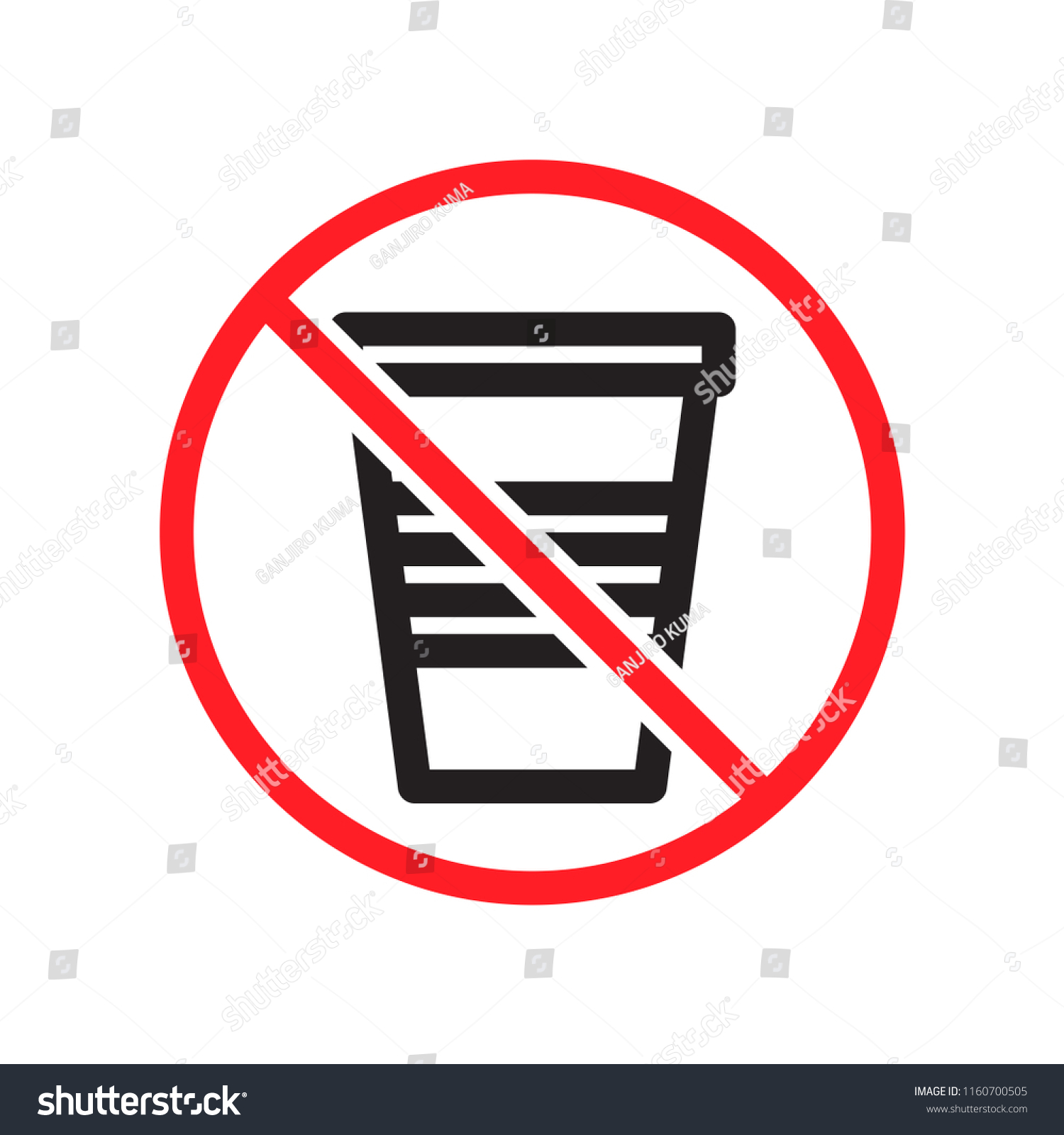 No Plastic Cups Sign Save Earth vector de stock (libre de regalías