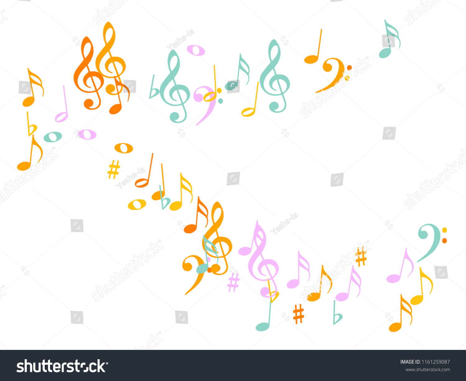 Music Notes Confetti Falling Chaos Vector Stock Vector (Royalty Free ...