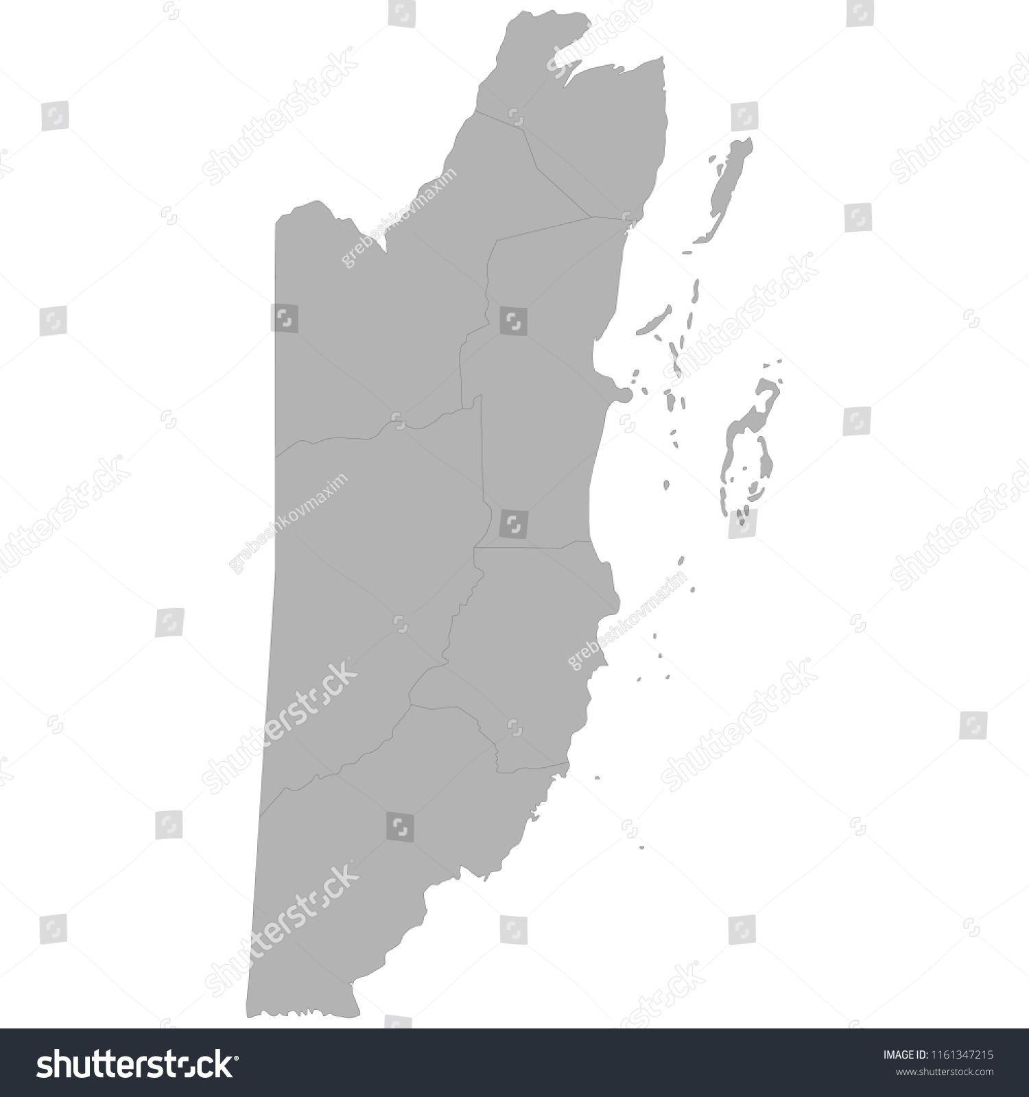 High Quality Map Belize Borders Regions Stock Vector (Royalty Free ...