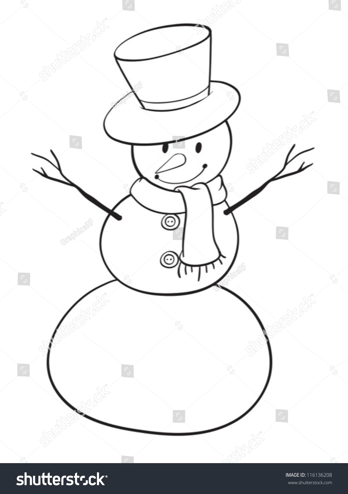 Detailed Illustration Snowman On White Background Stock Vector (Royalty ...