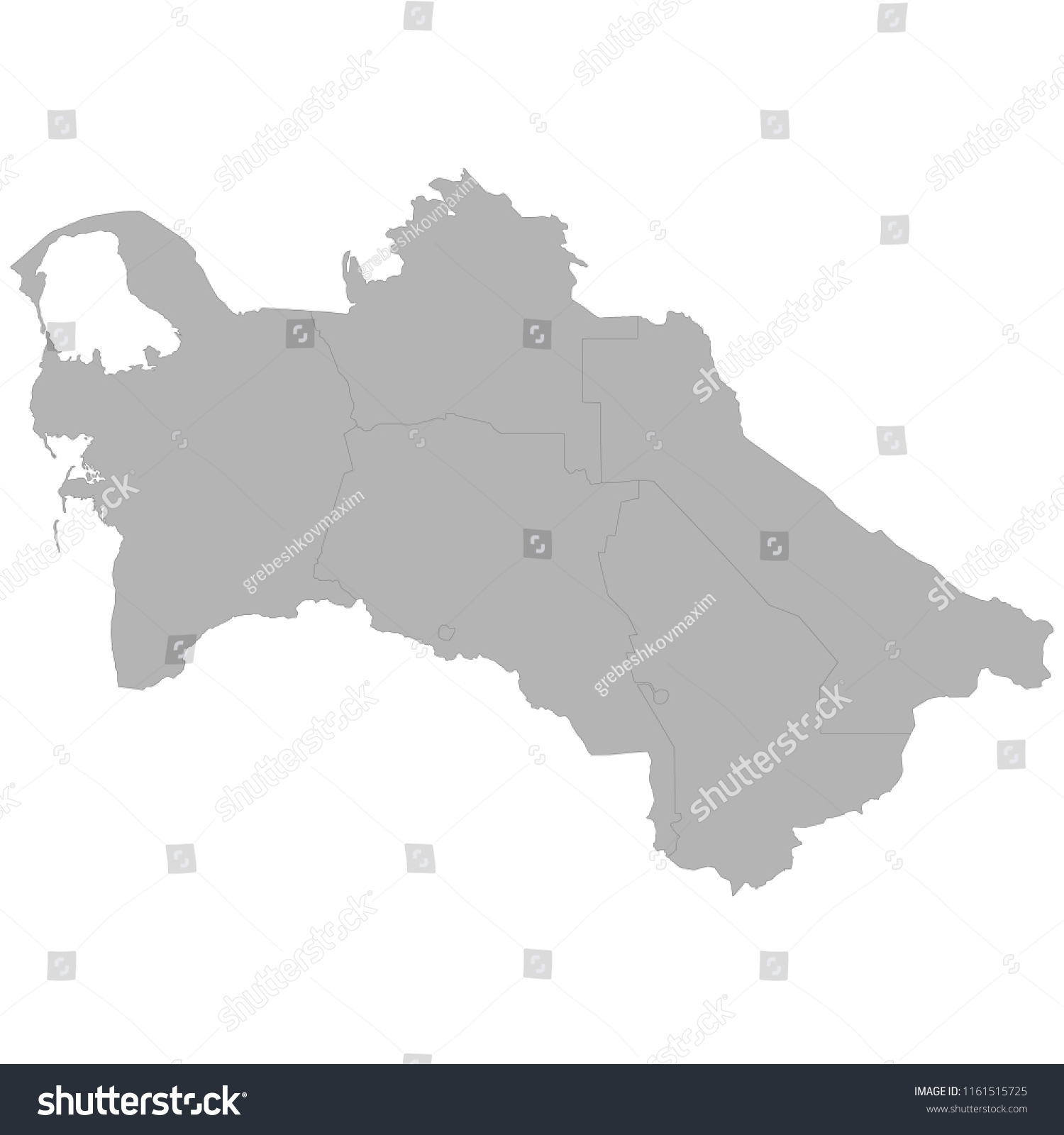 High Quality Map Turkmenistan Borders Regions Stock Vector (Royalty ...