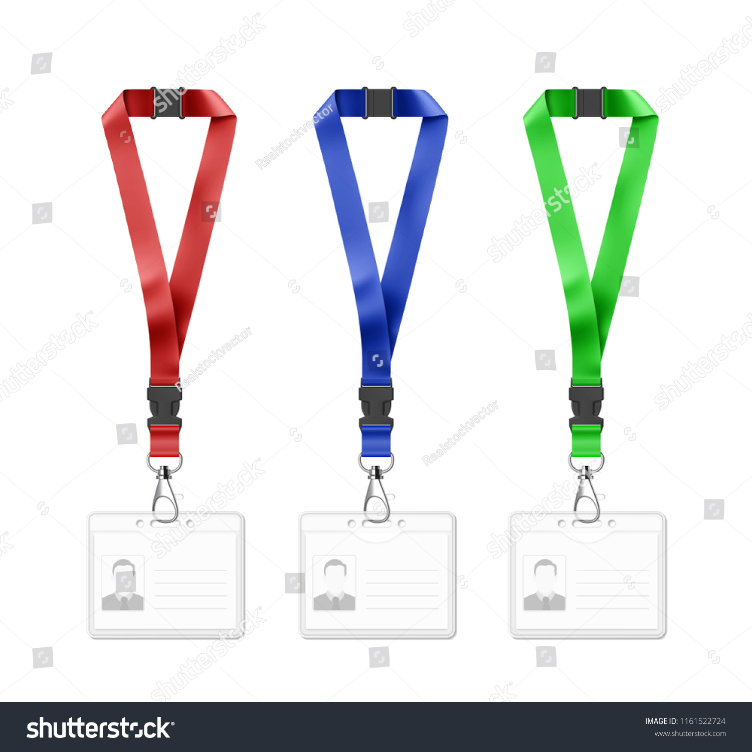 Set Lanyards Id Card Vector Illustration Stock Vector (Royalty Free ...