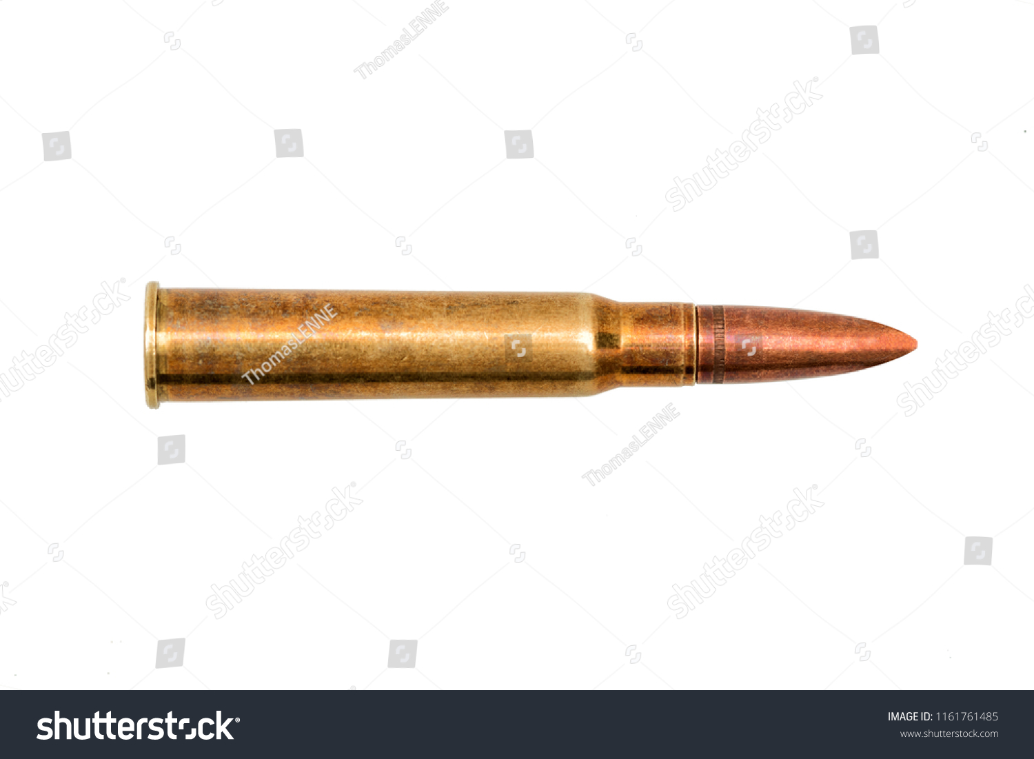 Long Range Bullet Isolated On White Stock Photo 1161761485 | Shutterstock