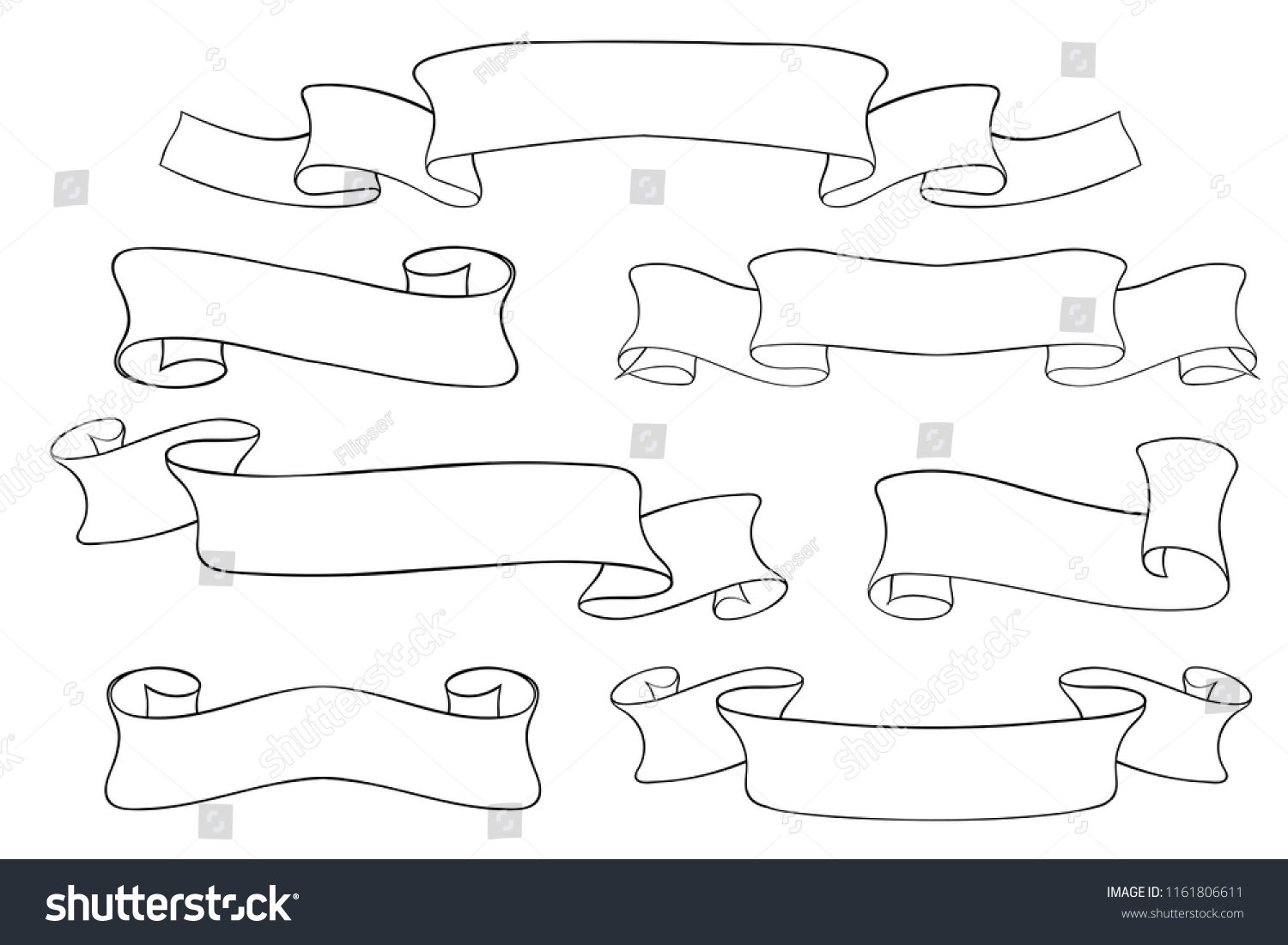 Paper Scrolls Outline Set Illustrations Vector Stock Vector (Royalty ...