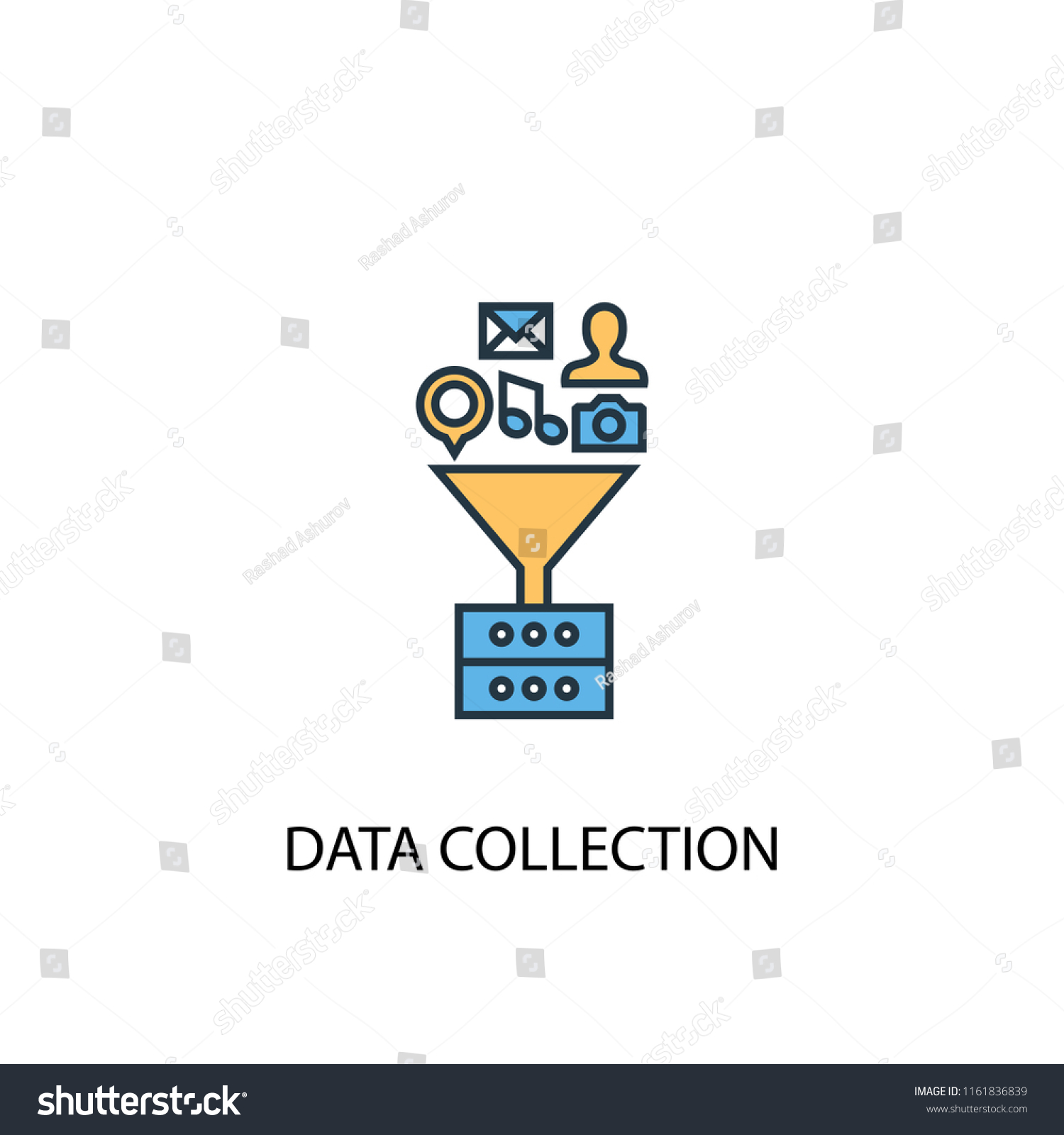 Data Collection Concept 2 Colored Line Stock Vector Royalty Free