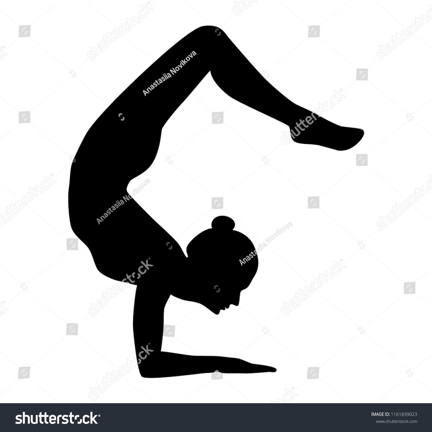 Yoga Girl Silhouette Black White Scorpion Stock Vector (Royalty Free ...