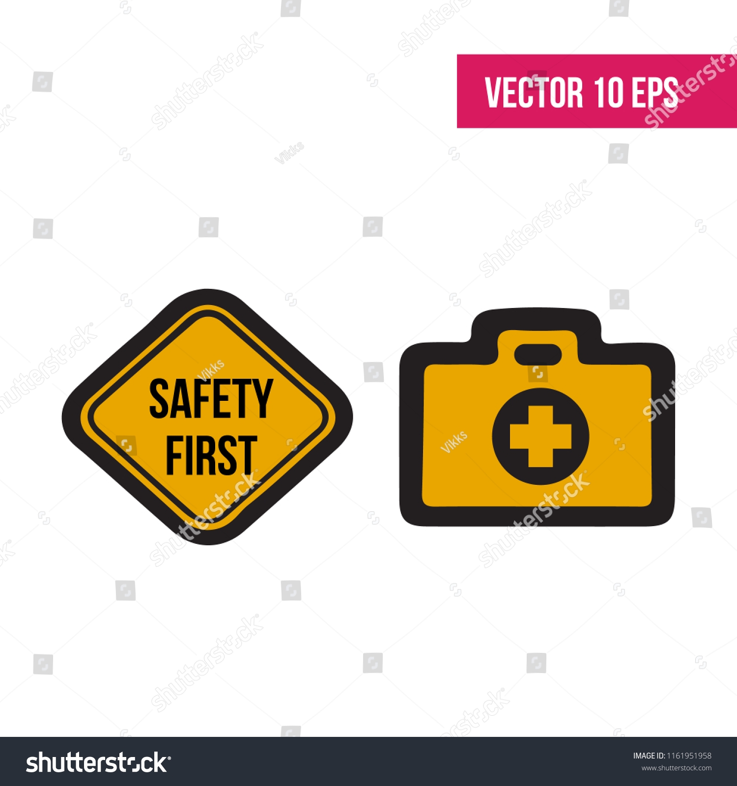 Occupational Safety Health Icons On White Stock Vector (Royalty Free ...