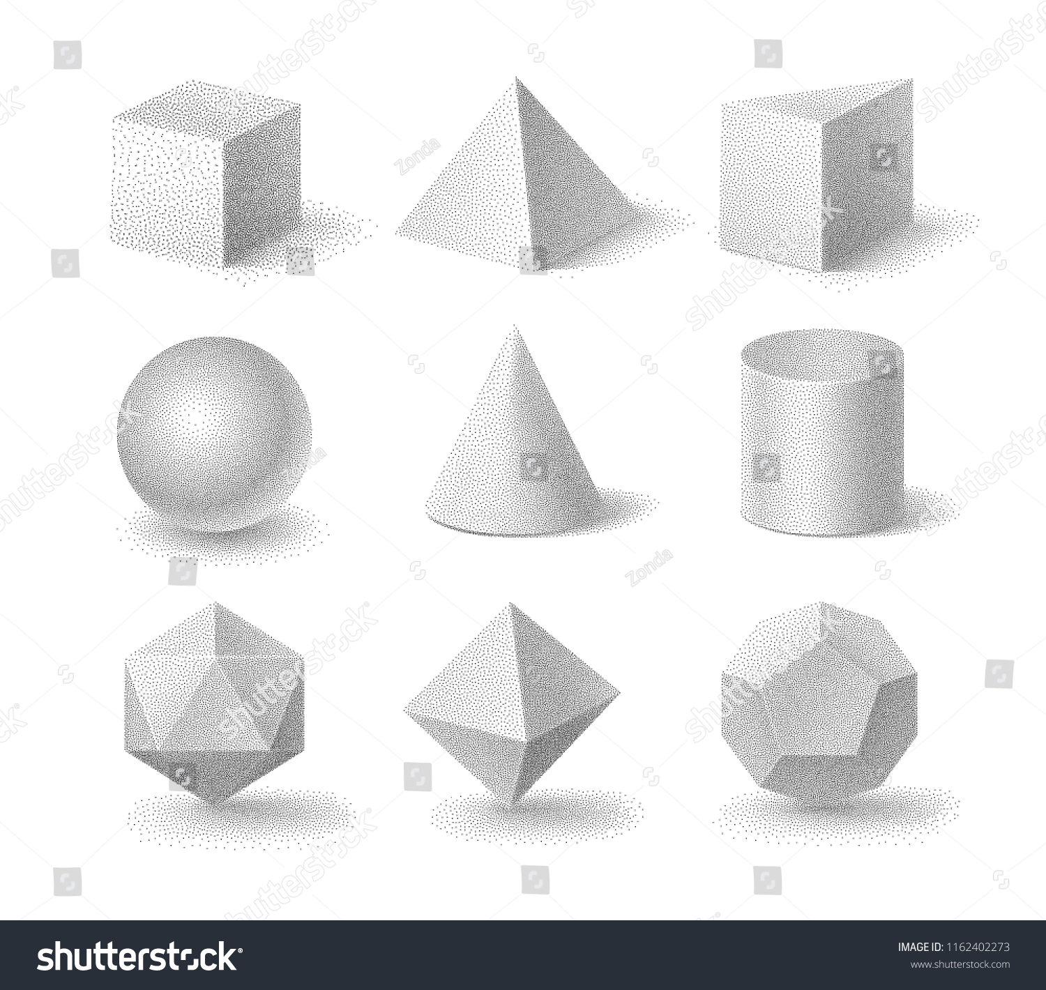 Vector Illustration Basic 3d Shapes Cube Stock Vector (Royalty Free ...