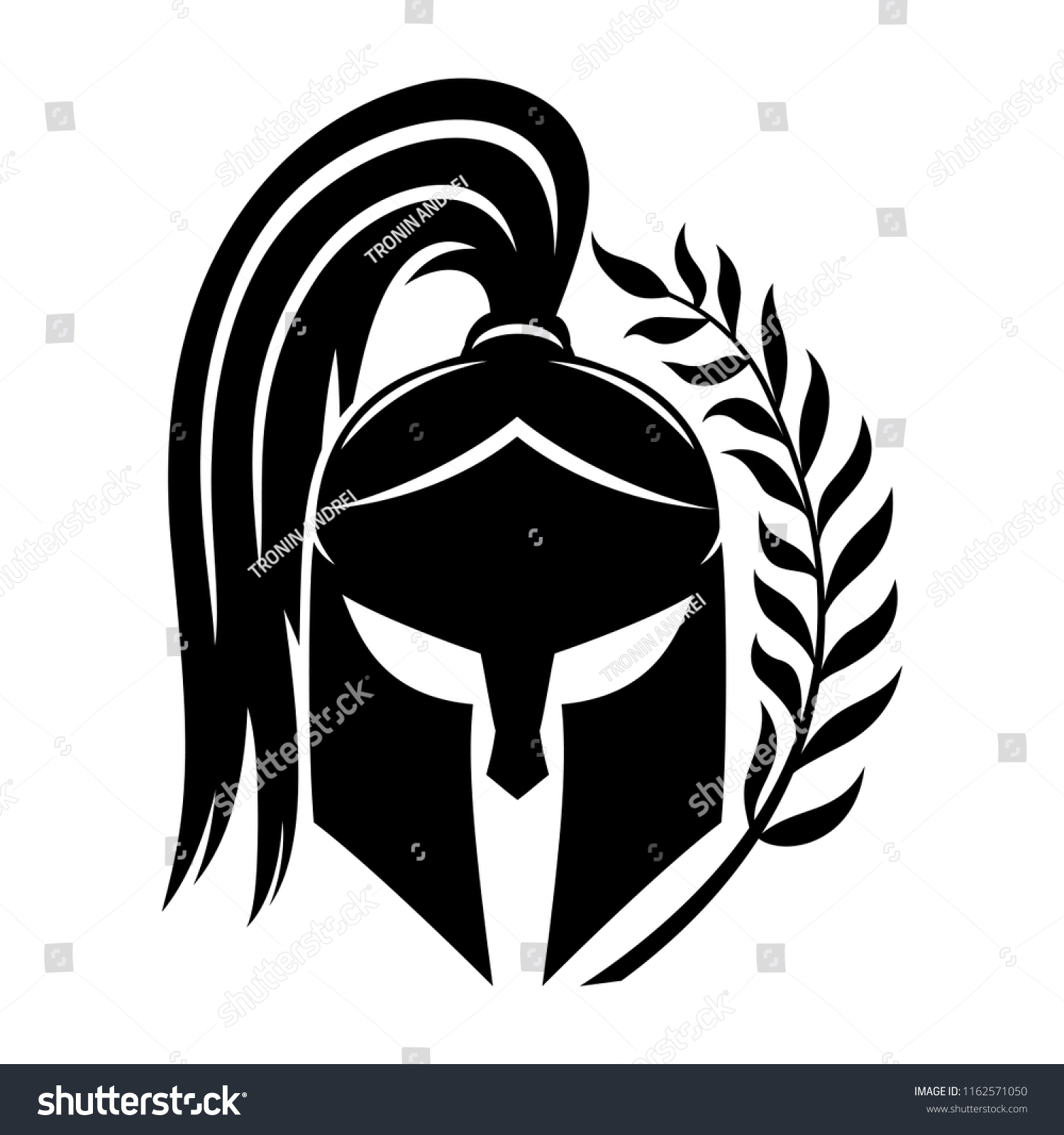 Спартанский шлем черно белый