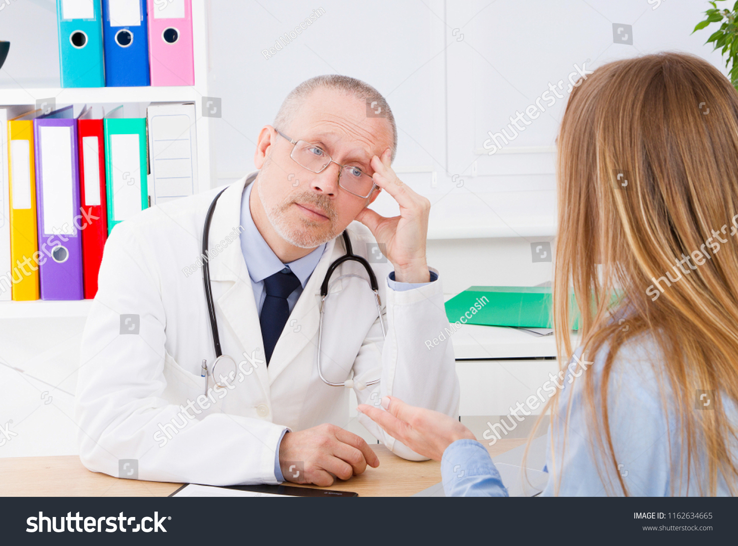 Doctor Talking Woman Patient Sitting Medical Stock Photo 1162634665 ...