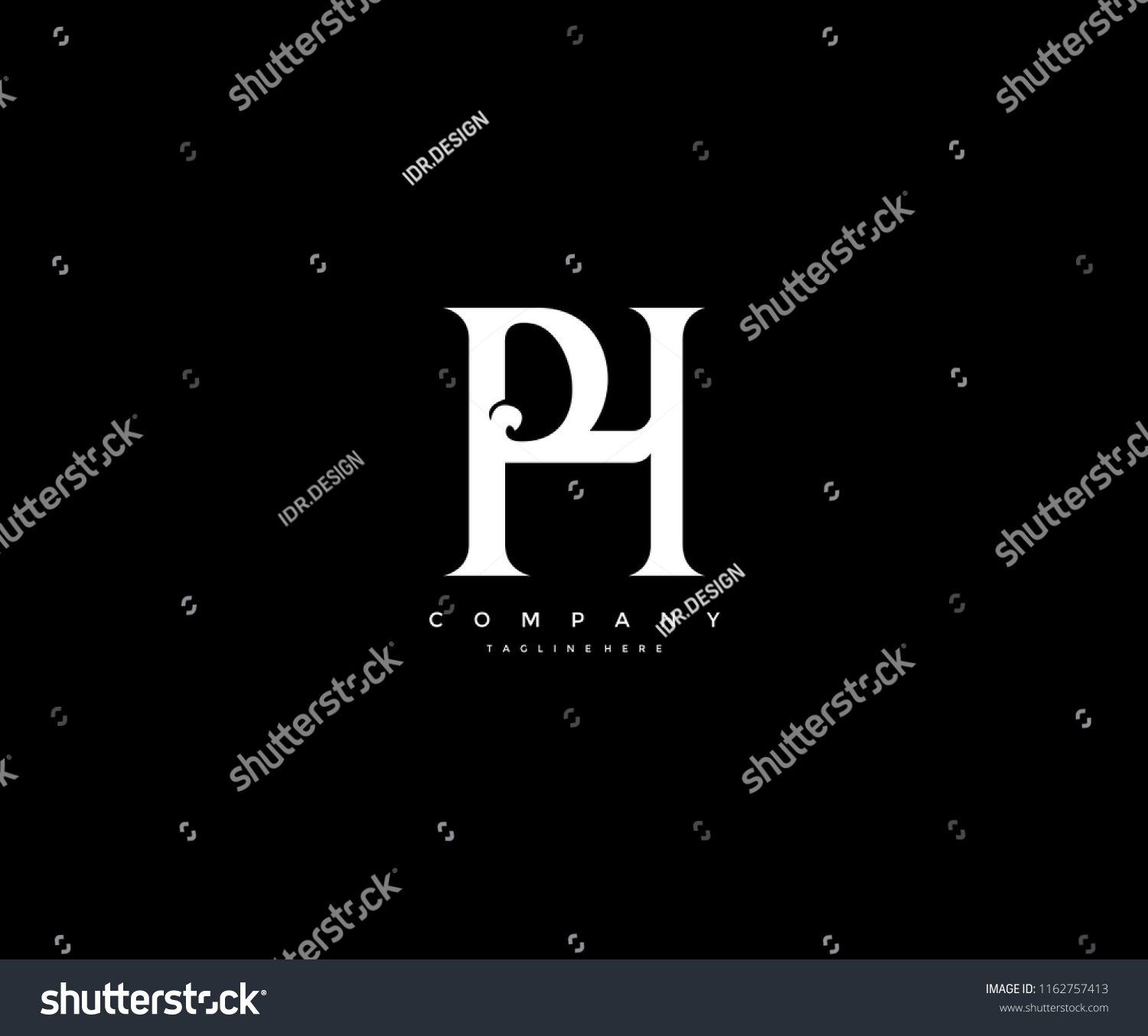 Elegant Ph Letter Linked Monogram Design Stock Vector (Royalty Free ...