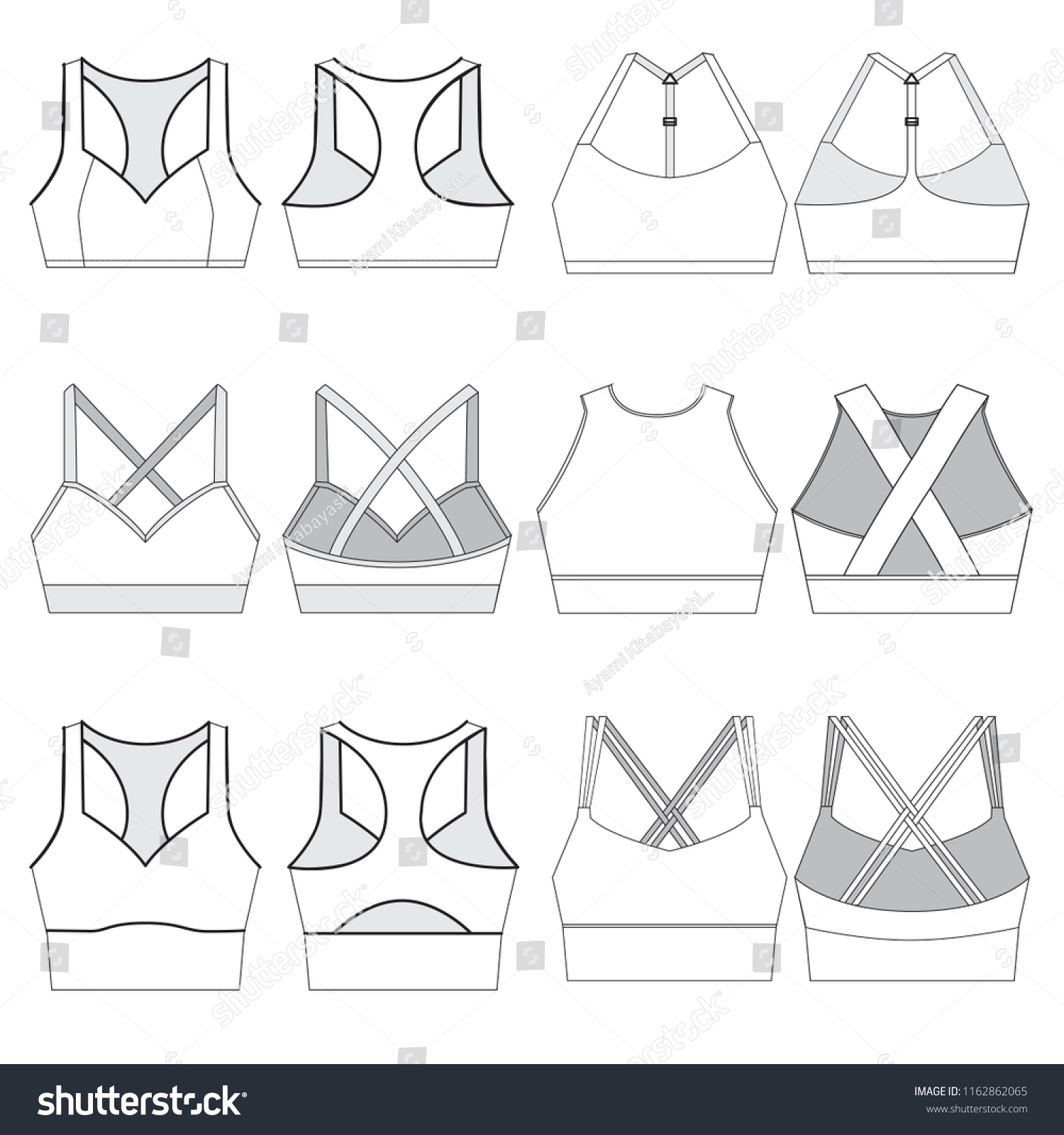 Vector Template Womens Sports Bras Stock Vector (Royalty Free ...