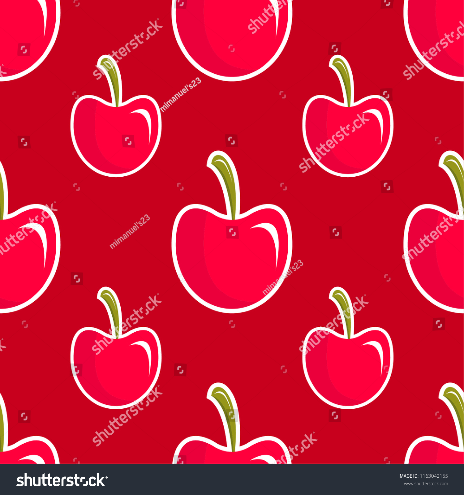 Cherries Seamless Pattern Stock Vector (Royalty Free) 1163042155 ...