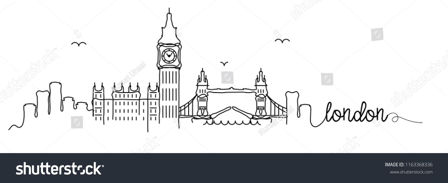 London Skyline Signature Design Stock Vector (Royalty Free) 1163368336 ...