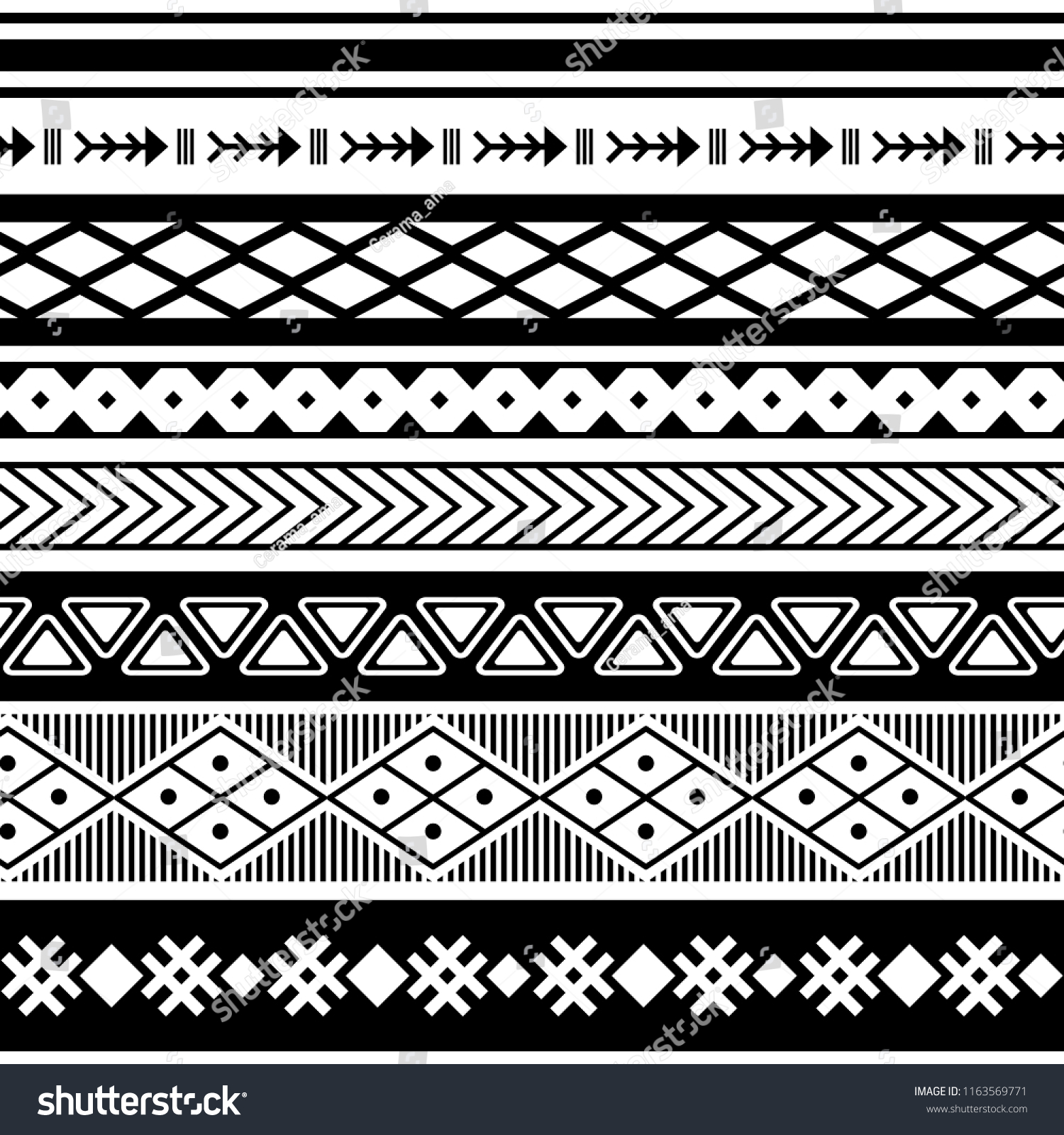 Ethnic Boho Tribal Indian Seamless Pattern Stock Vector (Royalty Free ...