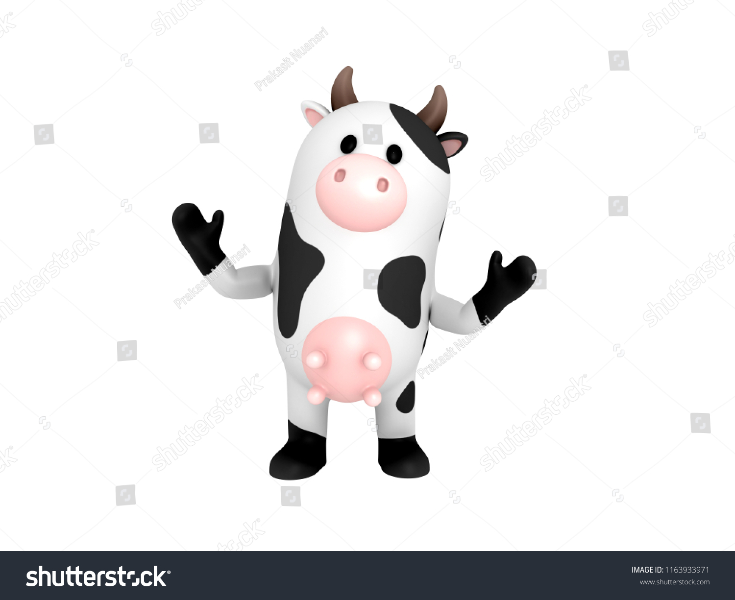 Surprise Cow 3d Rendering Stock Illustration 1163933971 | Shutterstock