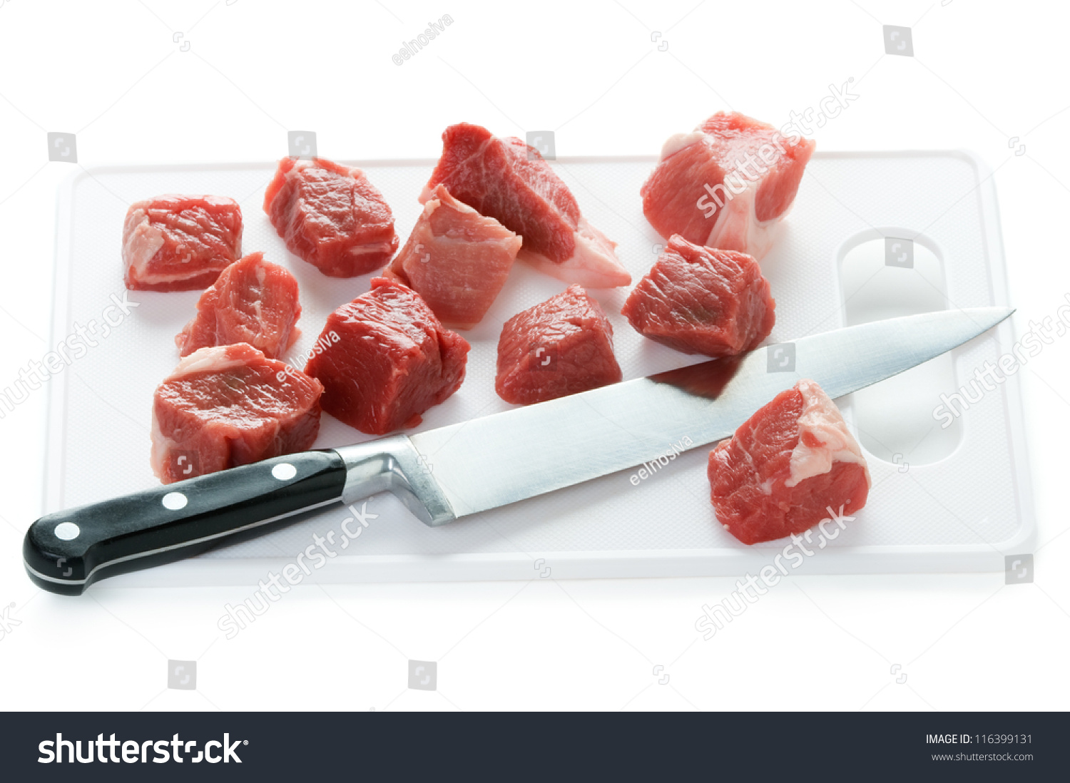 Raw Lamb Diced Kitchen Knife Chopping Stock Photo 116399131 Shutterstock