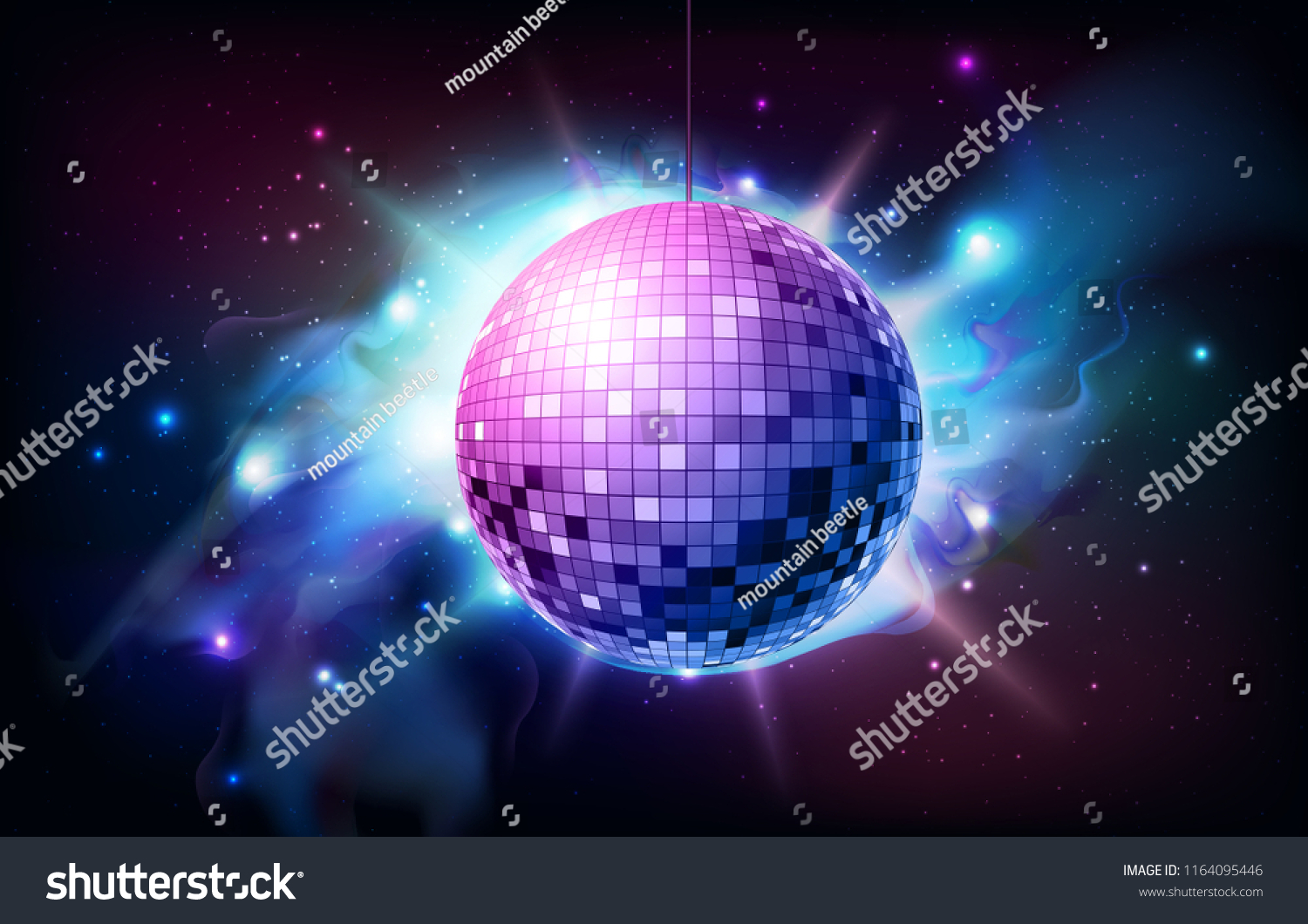 Disco Ball Disco Ball On Open Stock Vector (Royalty Free) 1164095446 ...